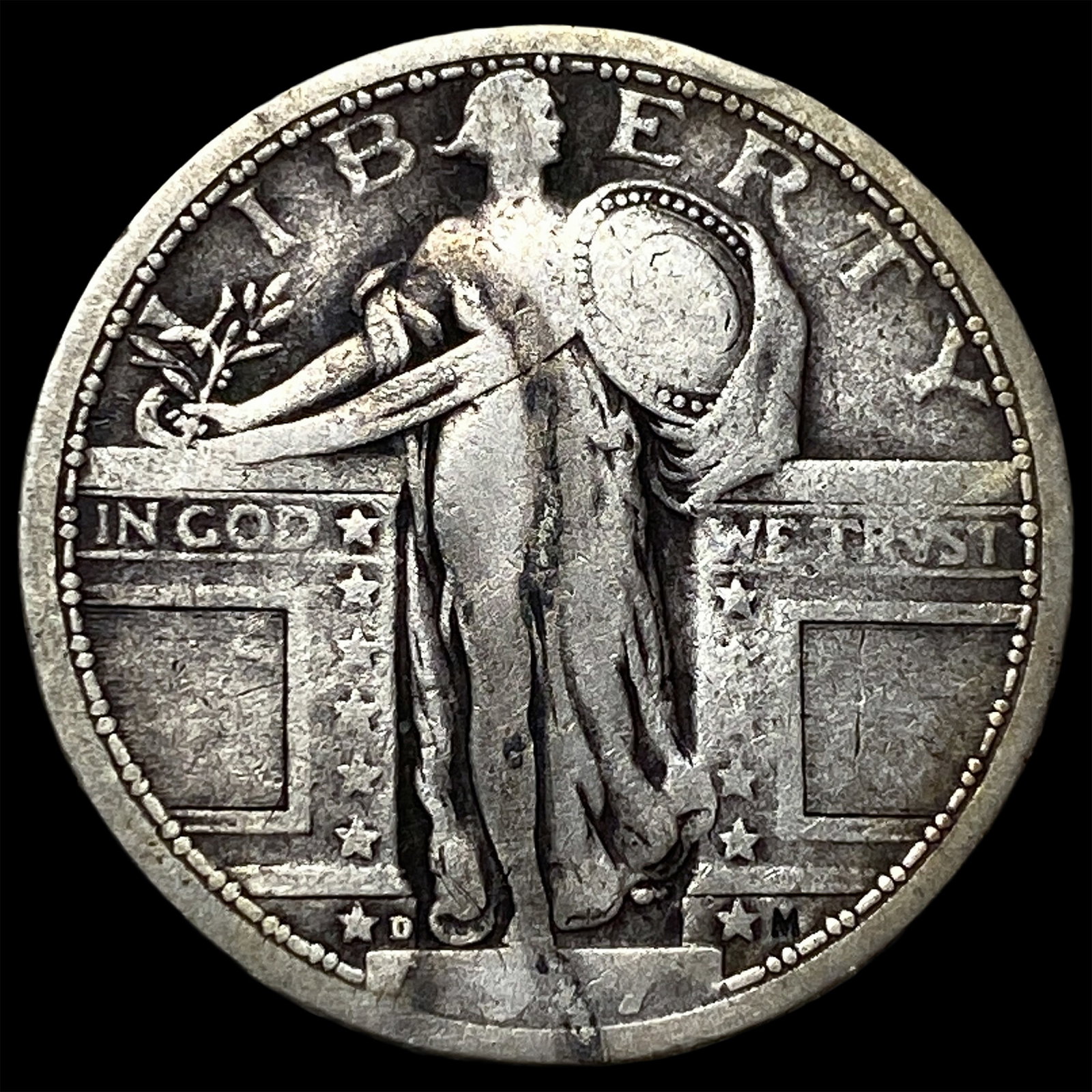 1927-D Silver Standing Liberty Quarter ABOUT UNCIRCULATED: 1927-D Silver Standing Liberty Quarter ABOUT UNCIRCULATED