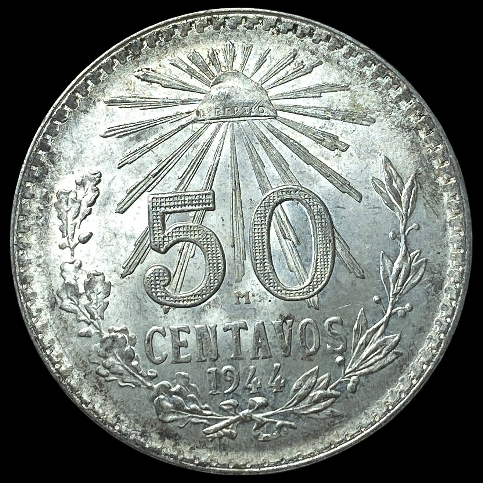 1944 Mexico Silver 50 Centavos: 1944 Mexico Silver 50 Centavos