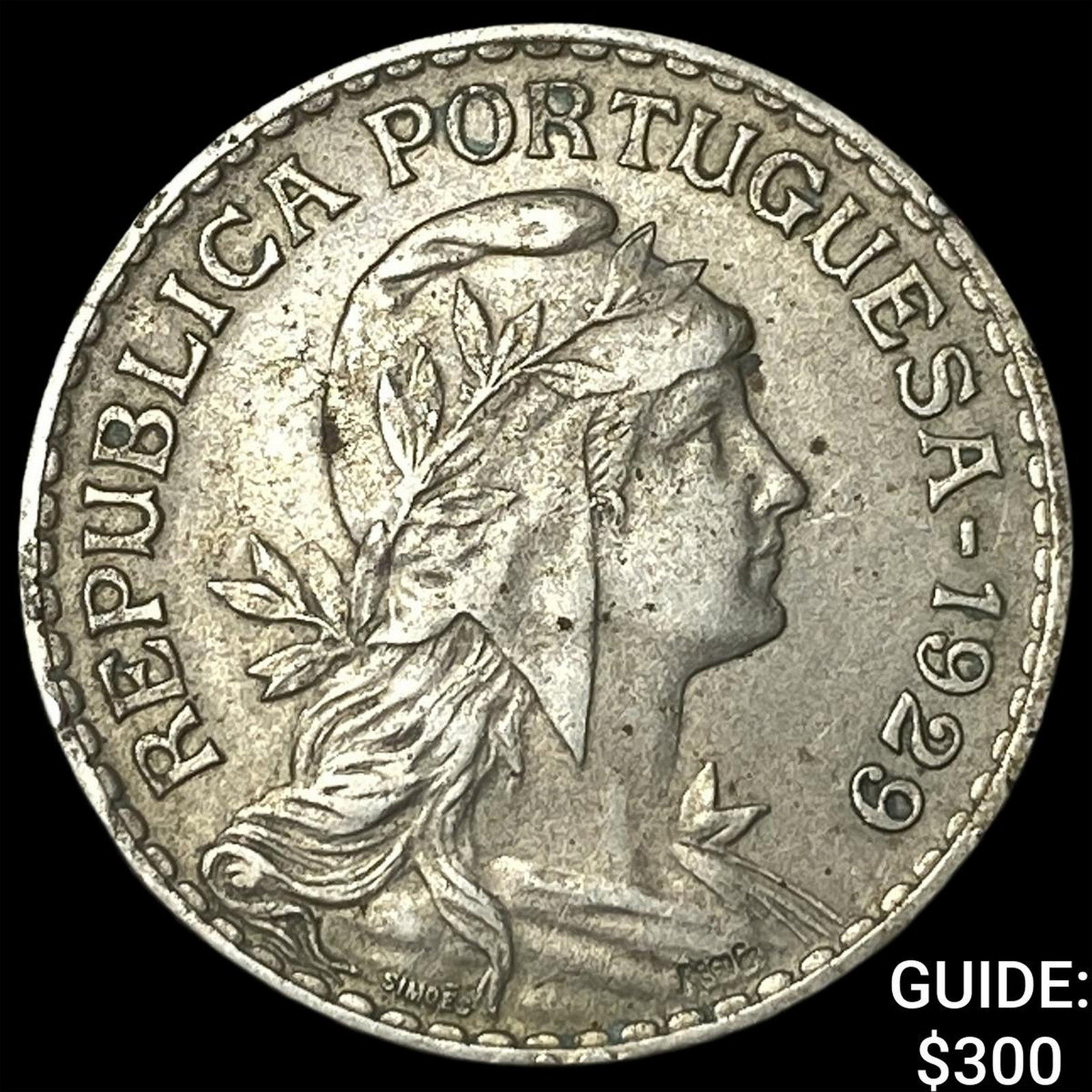1929 Portugal Copper Nickel 1 Escudo: 1929 Portugal Copper Nickel 1 Escudo