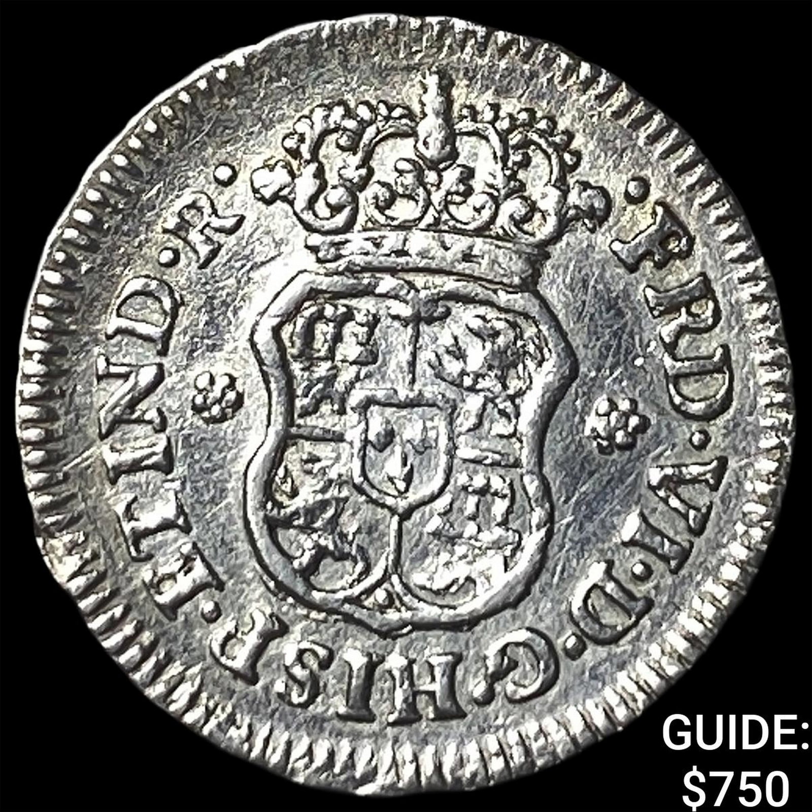 1756-M Mexico Ferdinand VI Silver 1/2 Real (1 of 2)