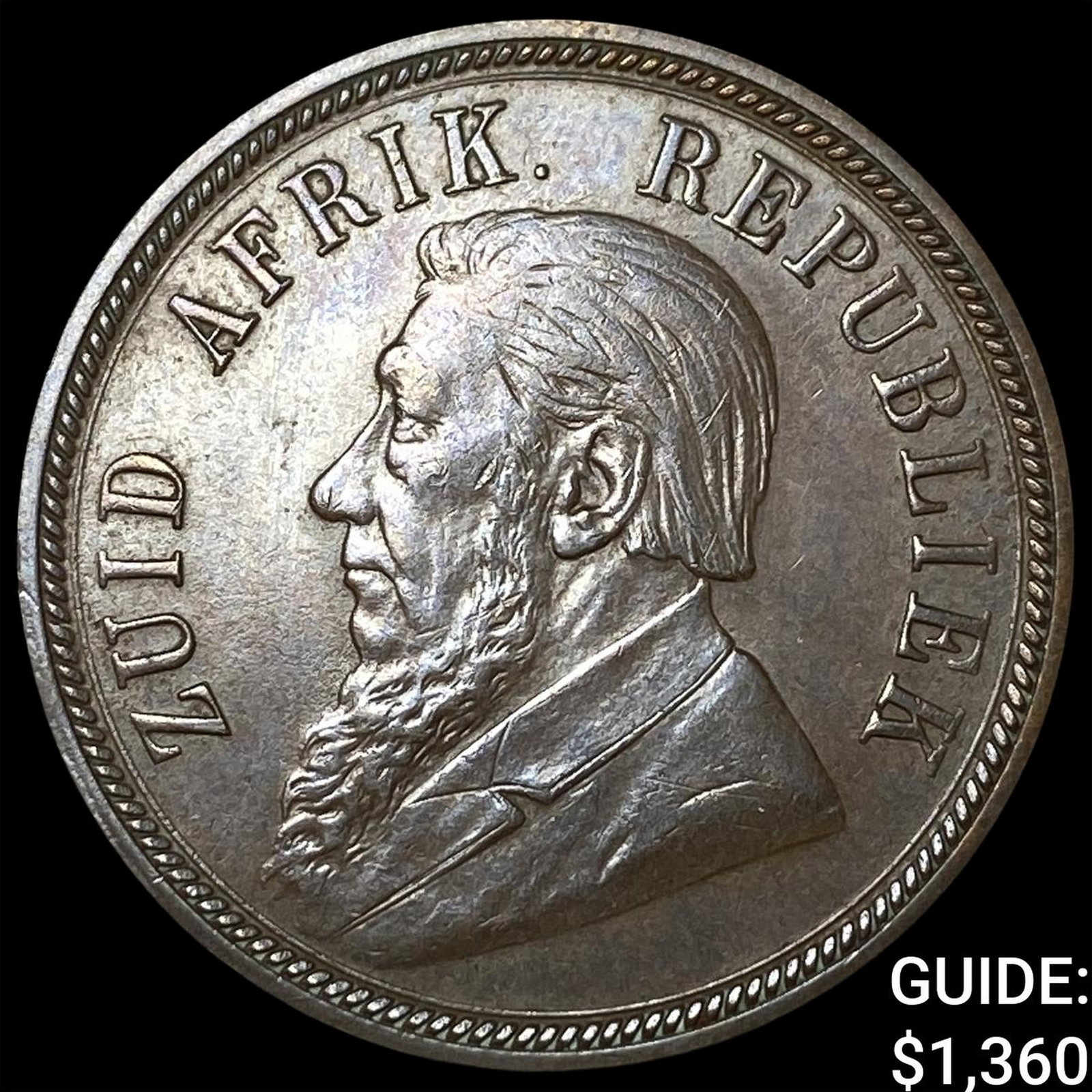 1898 South Africa Bronze 1 Penny: 1898 South Africa Bronze 1 Penny