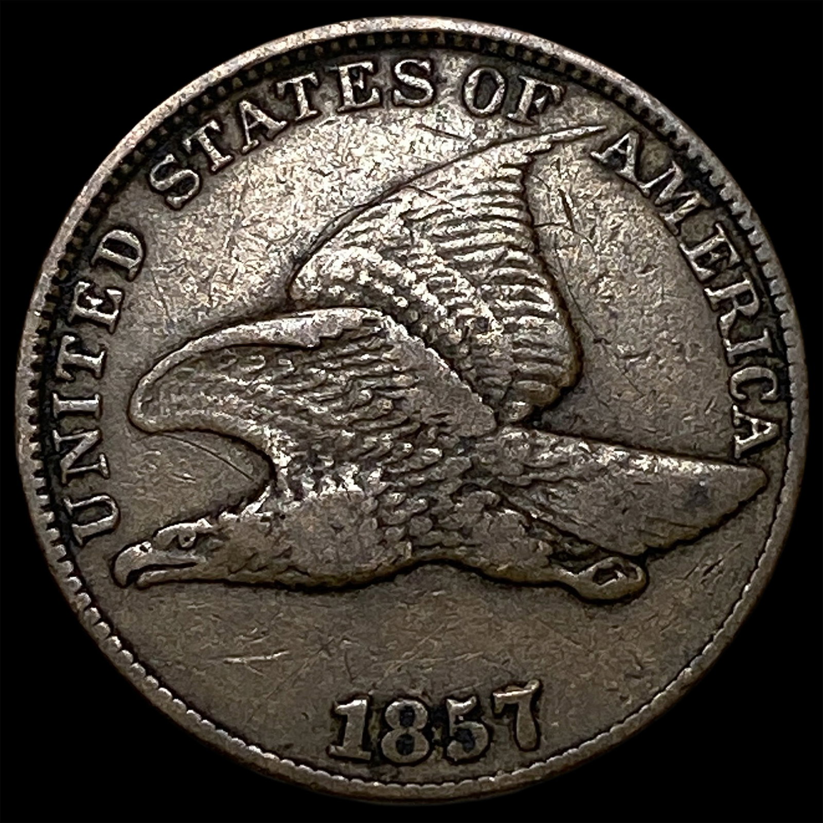 1857 Flying Eagle Cent NEARLY UNCIRCULATED (1 of 2)