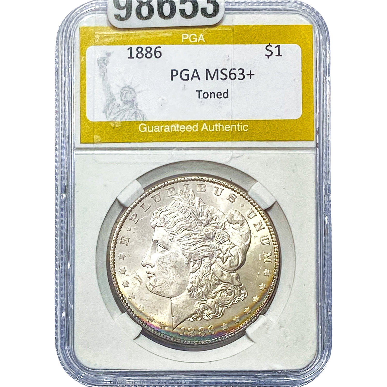 1886 Morgan Silver Dollar PGA MS63+: 1886 Morgan Silver Dollar PGA MS63+