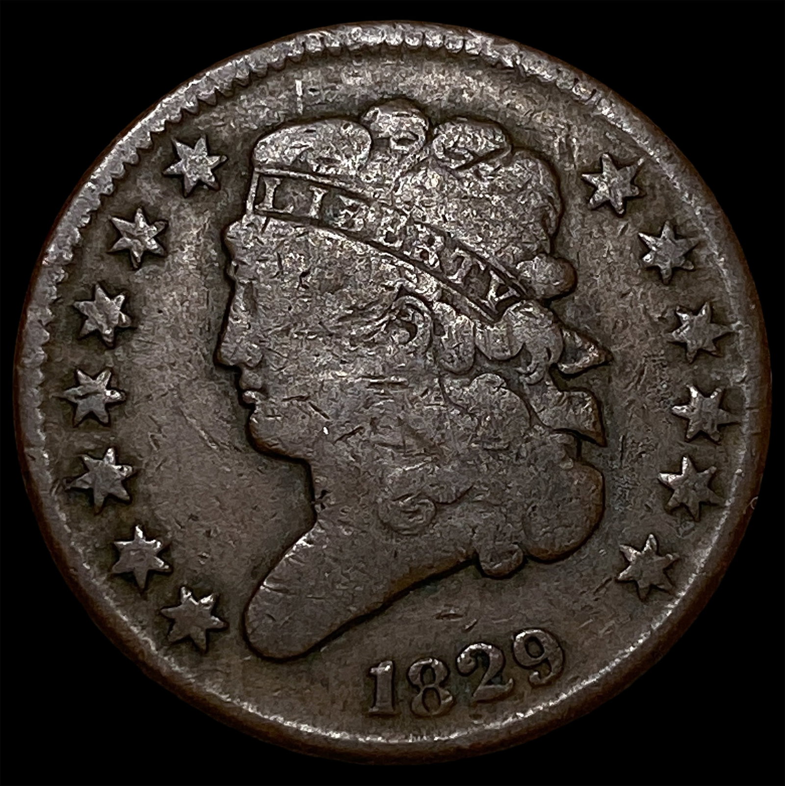 1829 Classic Head Half Cent ABOUT UNCIRCULATED: 1829 Classic Head Half Cent ABOUT UNCIRCULATED