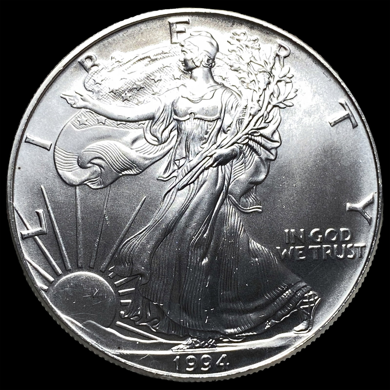 1994 1 oz Silver American Eagle $1 GEM BU: 1994 1 oz Silver American Eagle $1 GEM BU