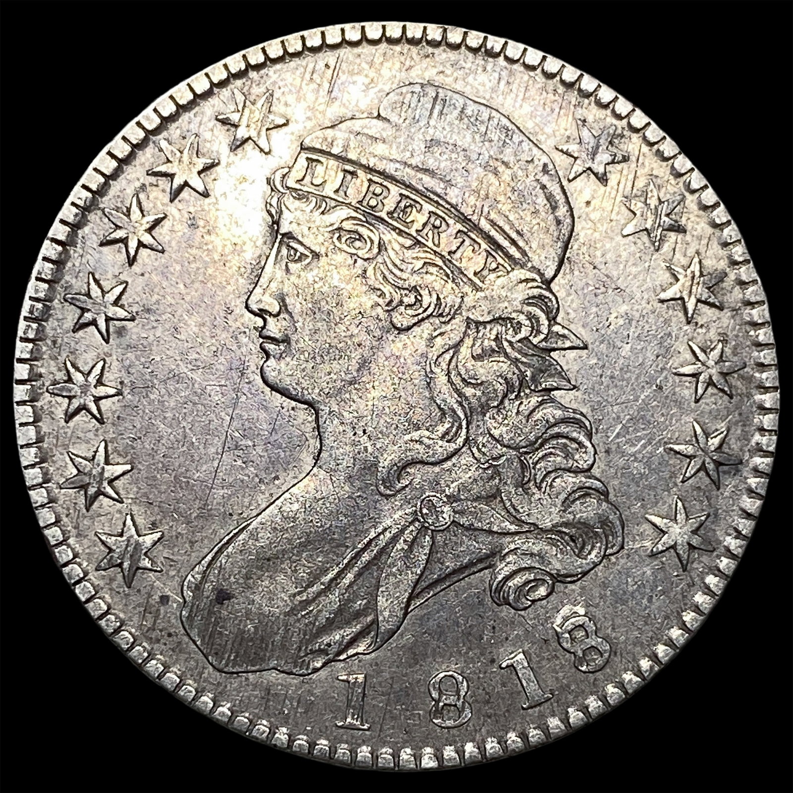 1818 Capped Bust Half Dollar NEARLY UNCIRCULATED: 1818 Capped Bust Half Dollar NEARLY UNCIRCULATED