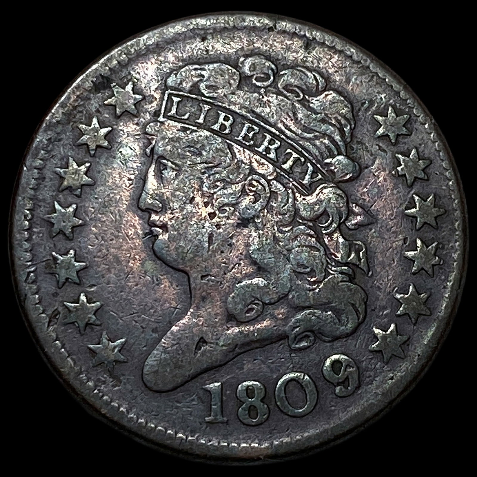 1809 Classic Head Half Cent ABOUT UNCIRCULATED: 1809 Classic Head Half Cent ABOUT UNCIRCULATED