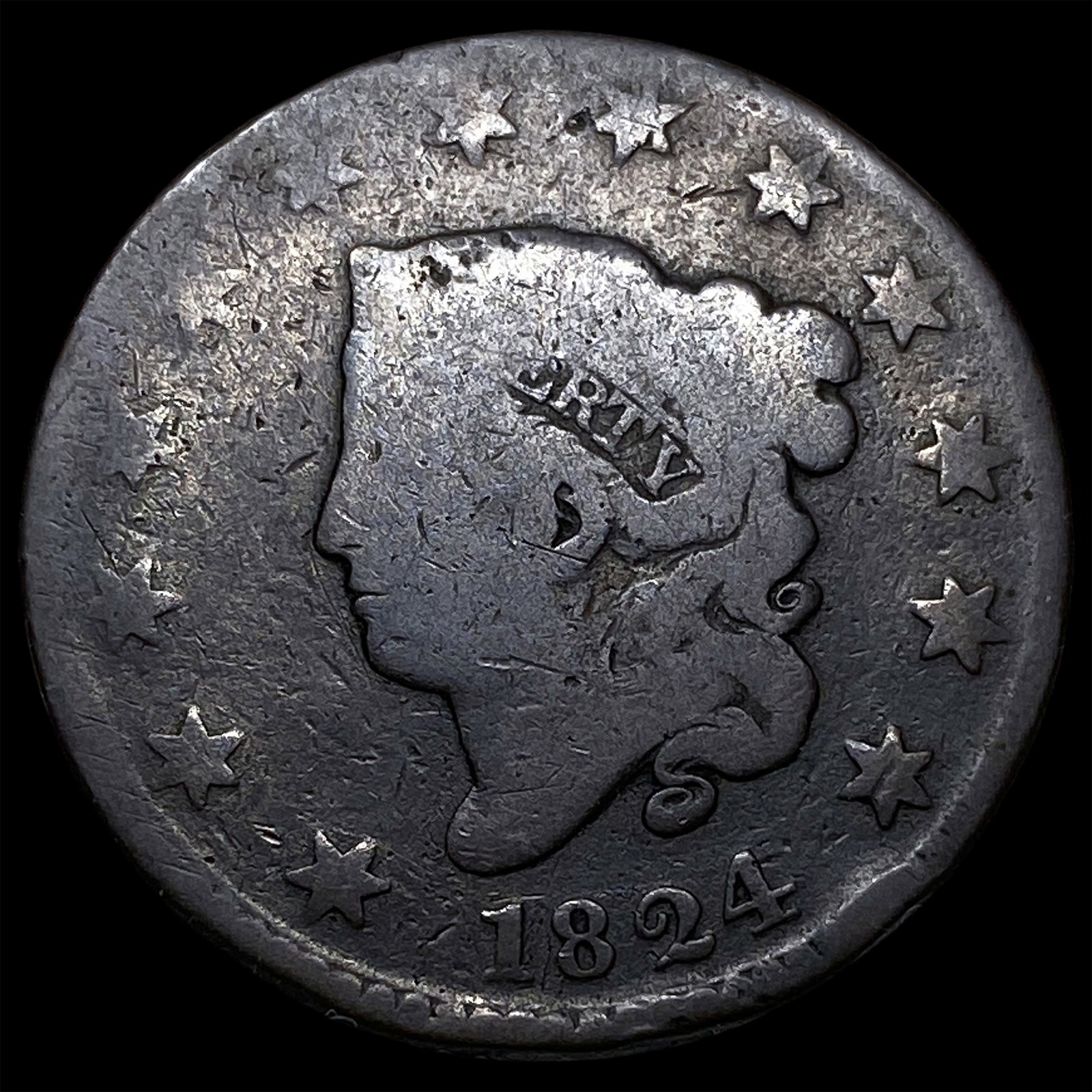 1824 Coronet Head Large Cent NICELY CIRCULATED (1 of 2)