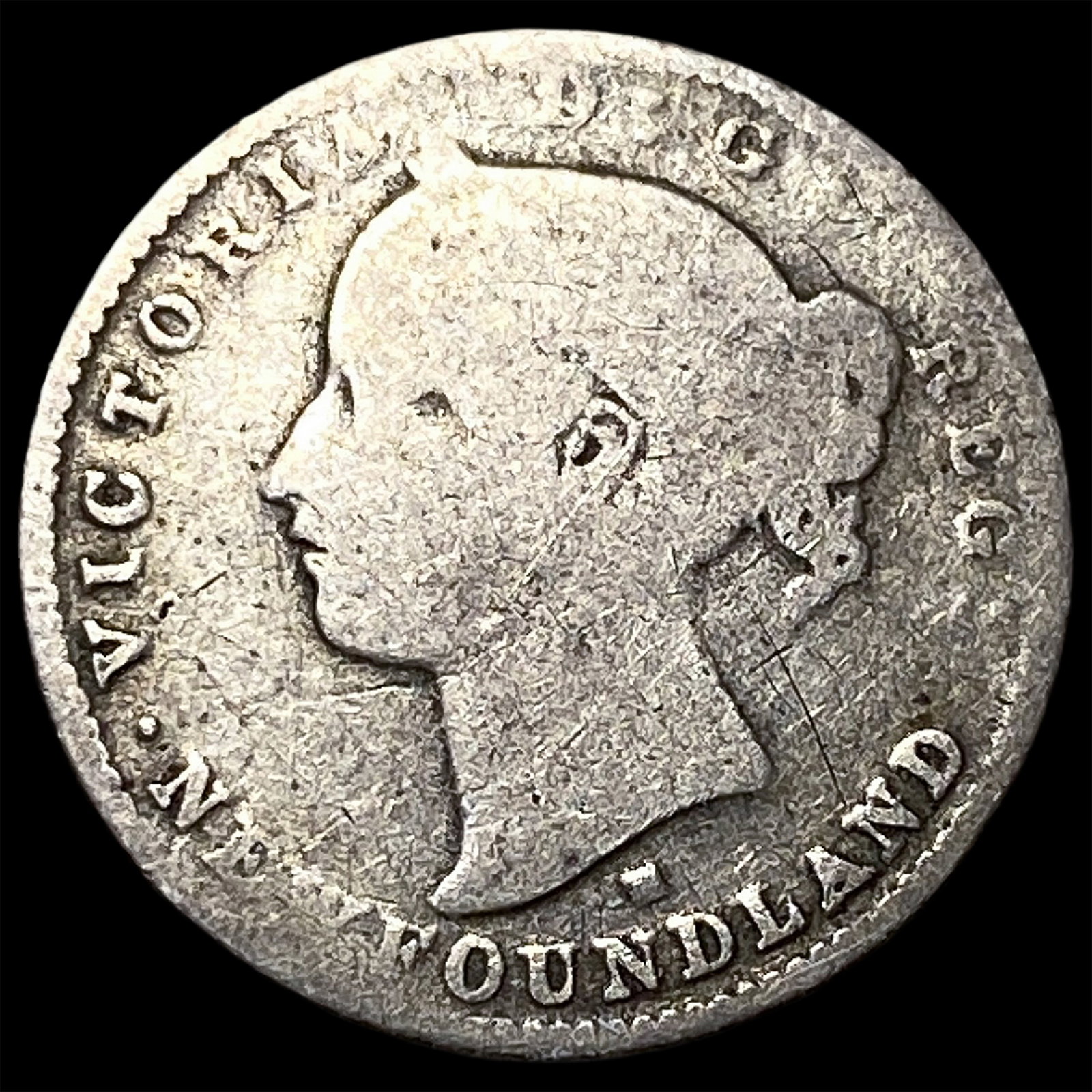 1876 Newfoundland Silver 10 Cents LIGHTLY CIRCULATED