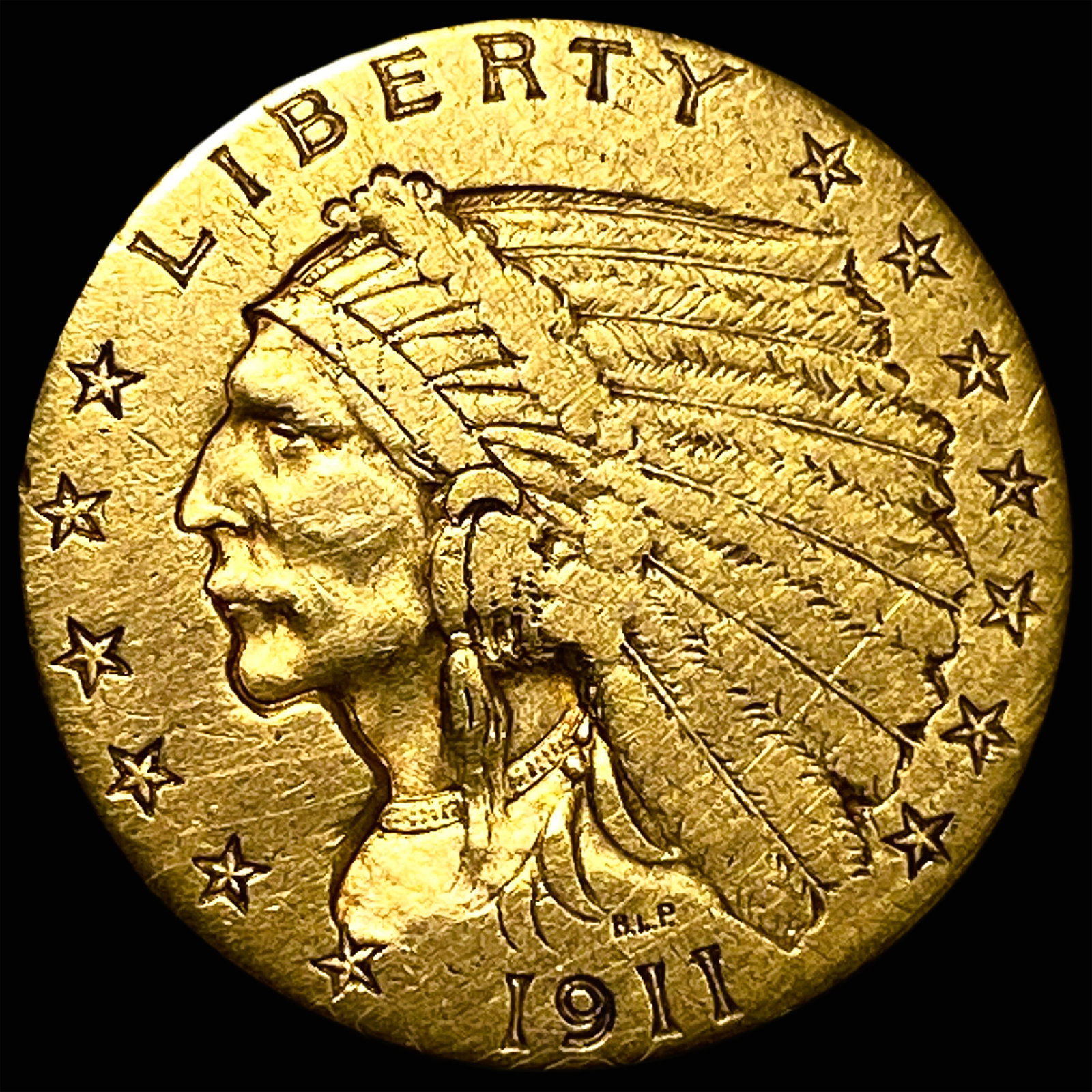 1911 Indian Head Gold $2.50 Quarter Eagle NEARLY UNCIRCULATED