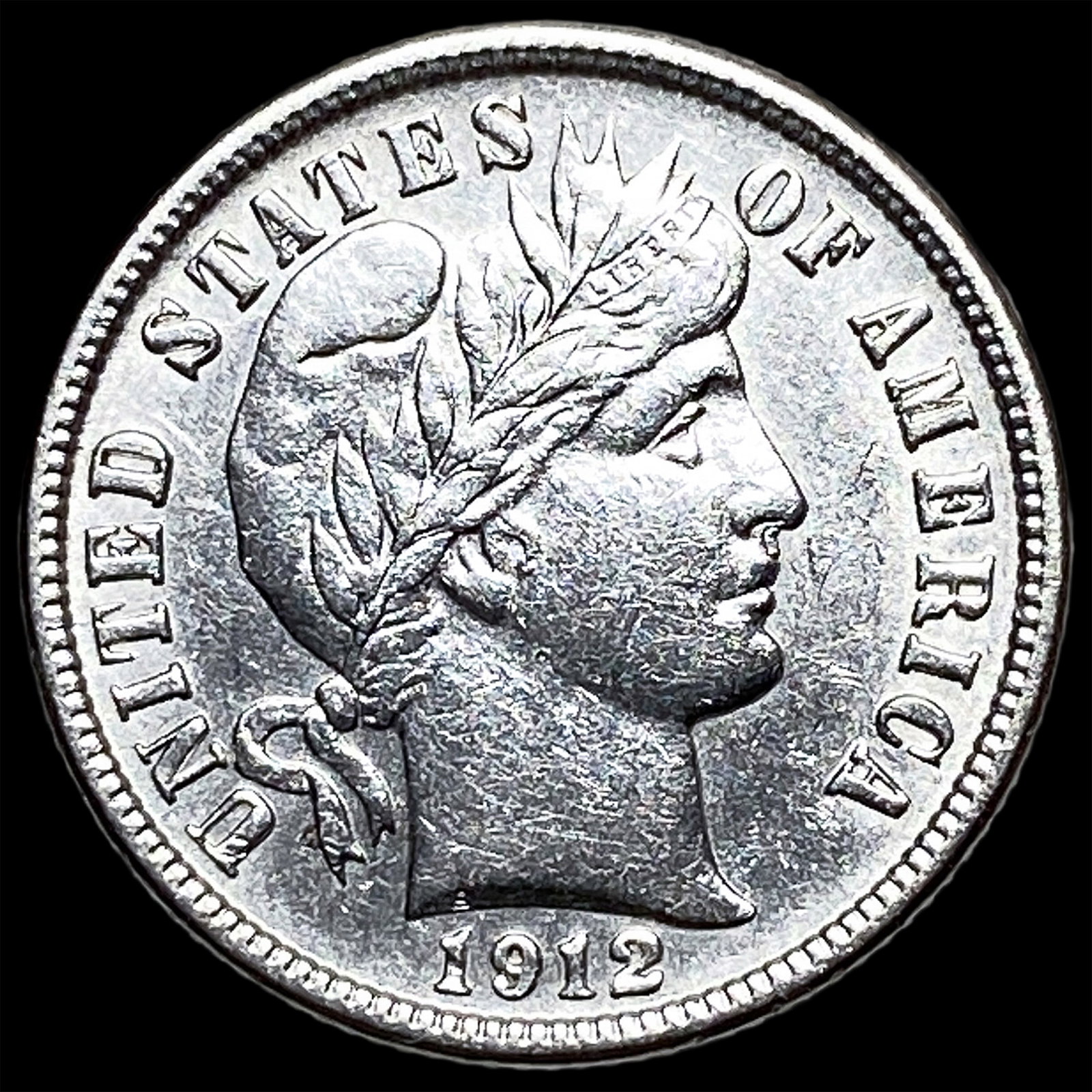1912-D Silver Barber Dime CLOSELY UNCIRCULATED: 1912-D Silver Barber Dime CLOSELY UNCIRCULATED