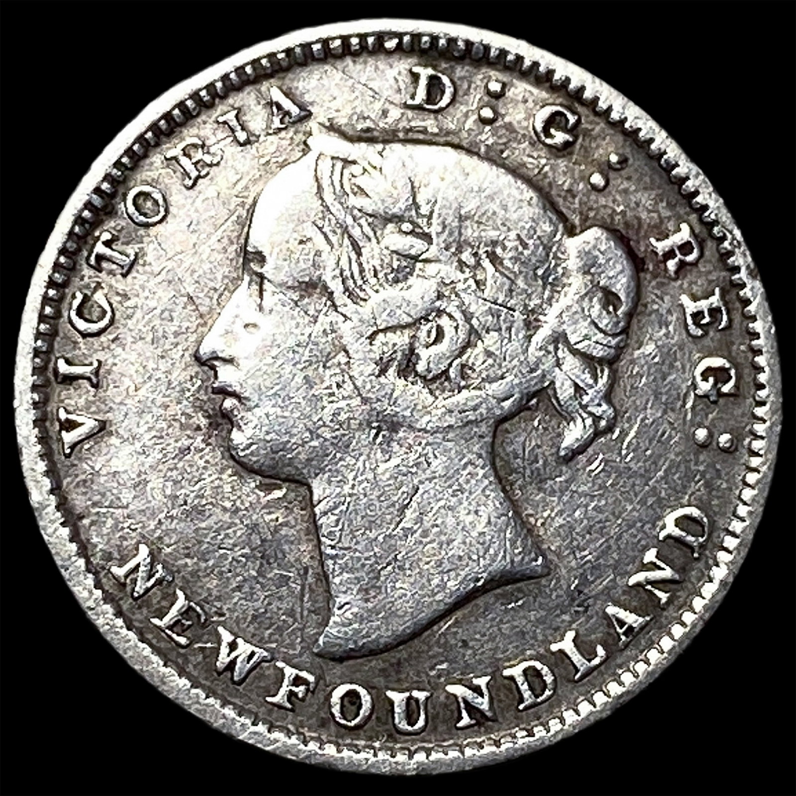 1881 Newfoundland Silver 5 Cents ABOUT UNCIRCULATED: 1881 Newfoundland Silver 5 Cents ABOUT UNCIRCULATED