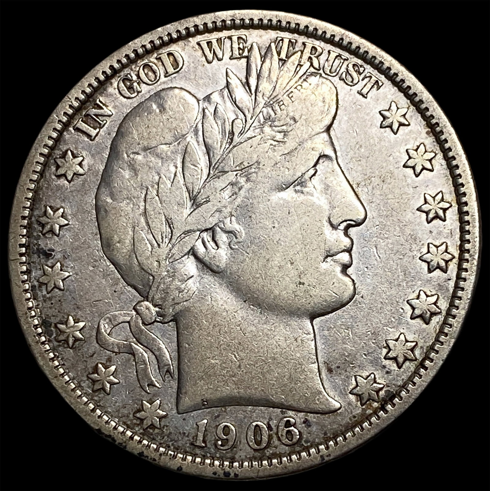 1906-D Silver Barber Half Dollar NEARLY UNCIRCULATED: 1906-D Silver Barber Half Dollar NEARLY UNCIRCULATED