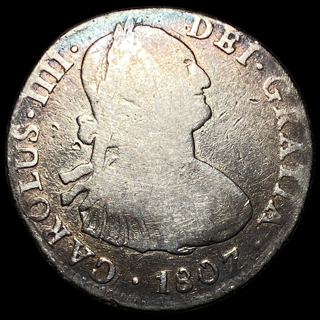 1807 Silver 2 Reales Mexico Mint (Mo). LIGHTLY CIRCULATED (1 of 2)