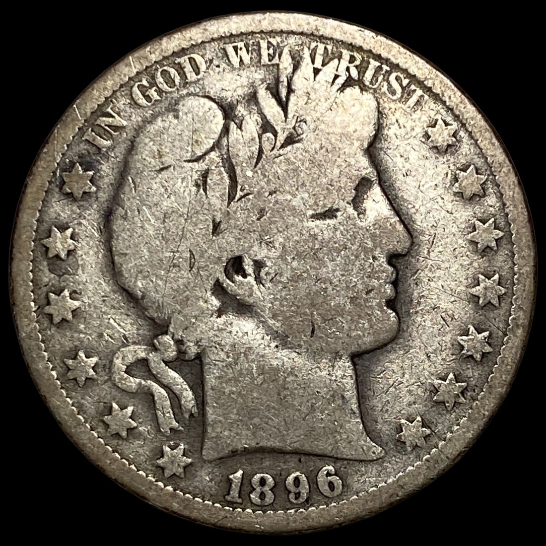 1896-O Silver Barber Half Dollar NICELY CIRCULATED: 1896-O Silver Barber Half Dollar NICELY CIRCULATED