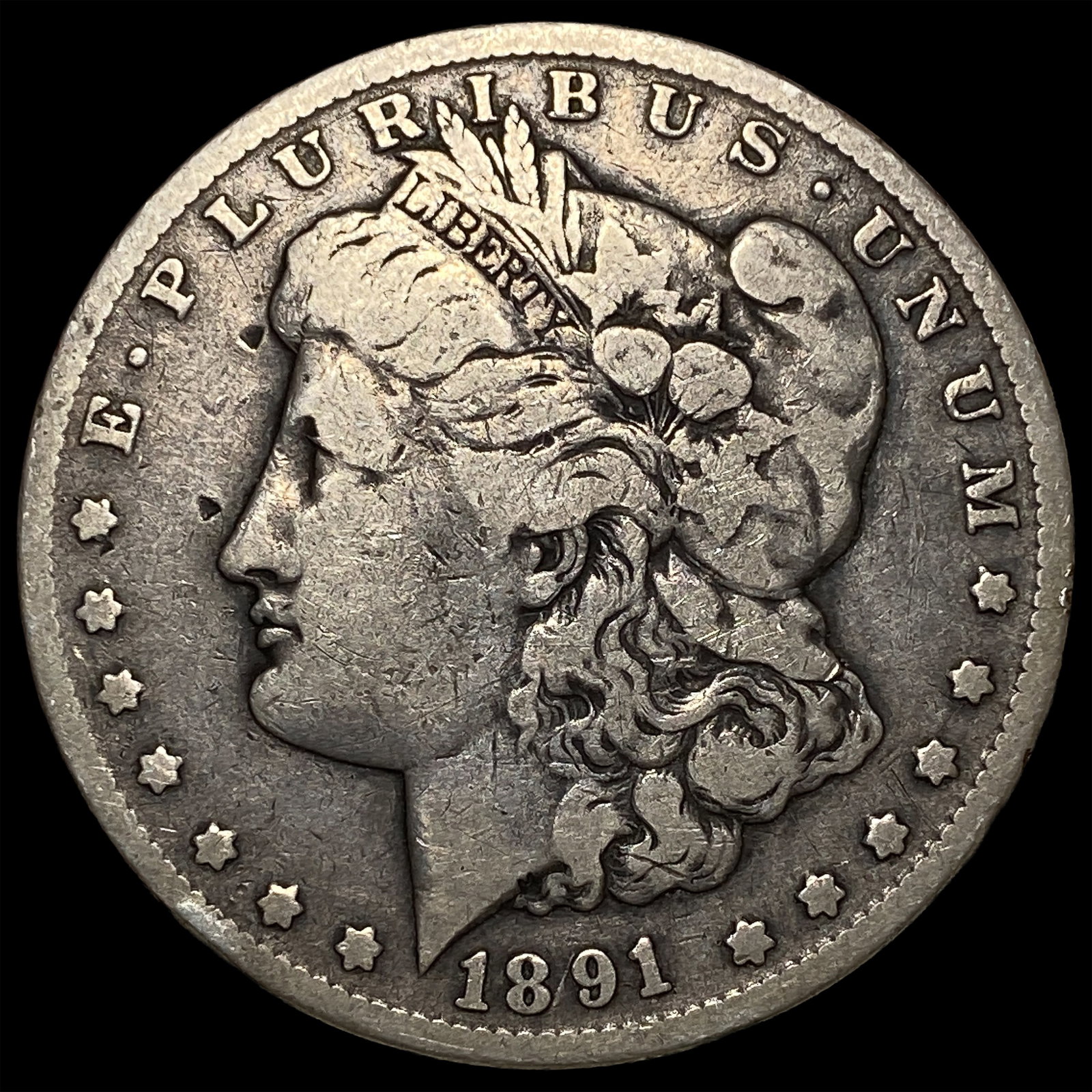 1891-CC Silver Morgan Dollar CLOSELY UNCIRCULATED: 1891-CC Silver Morgan Dollar CLOSELY UNCIRCULATED