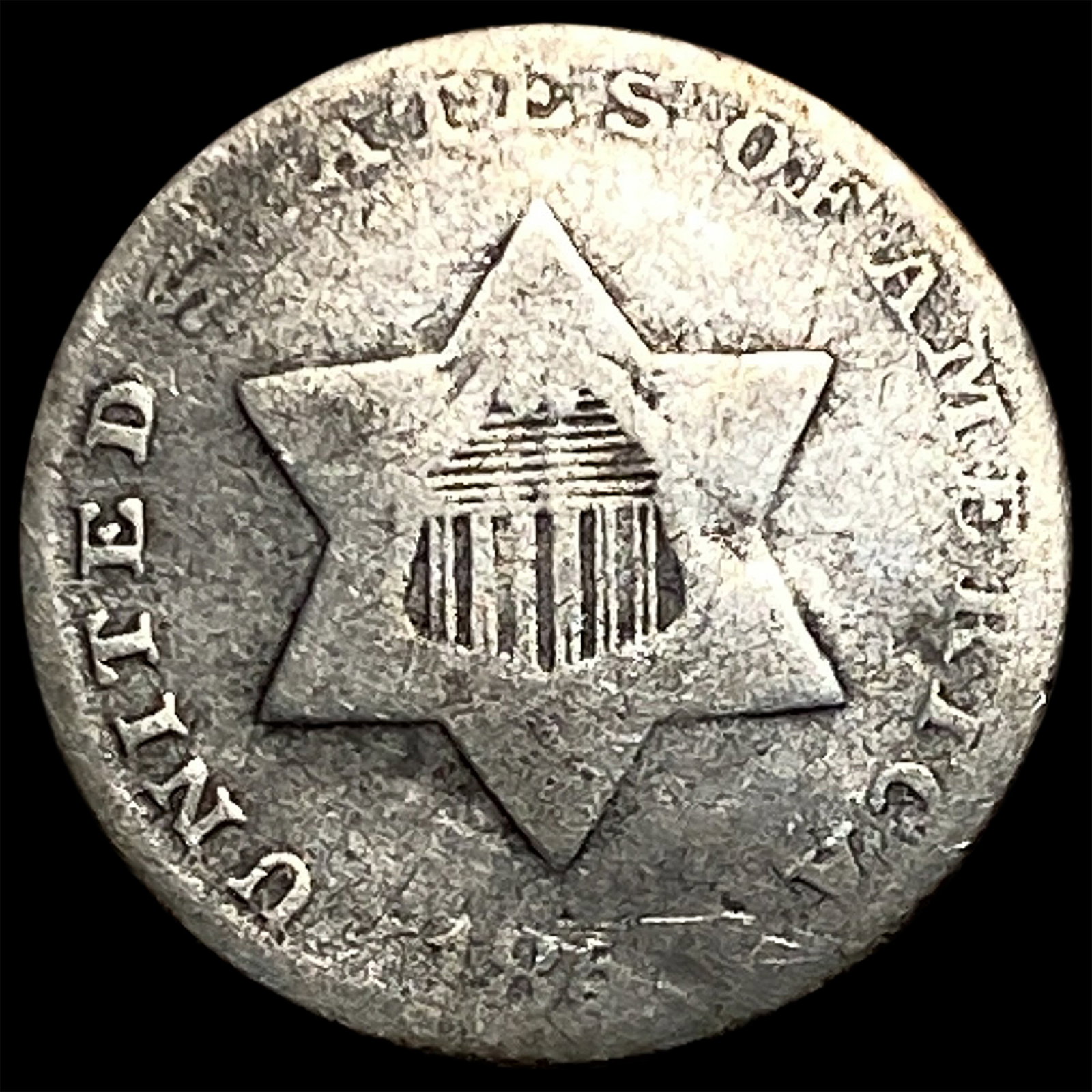 Silver 1872 Three-Cent Piece LIGHTLY CIRCULATED: Silver 1872 Three-Cent Piece LIGHTLY CIRCULATED