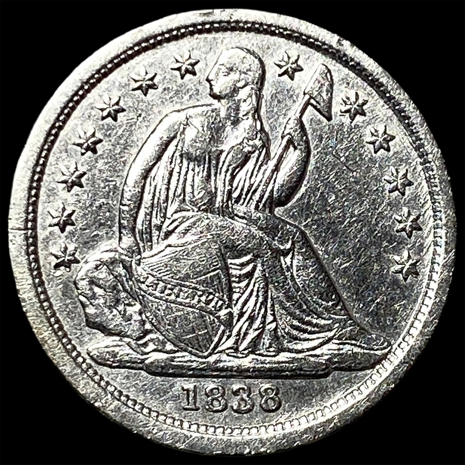 1838 Seated Liberty Dime UNCIRCULATED: 1838 Seated Liberty Dime UNCIRCULATED