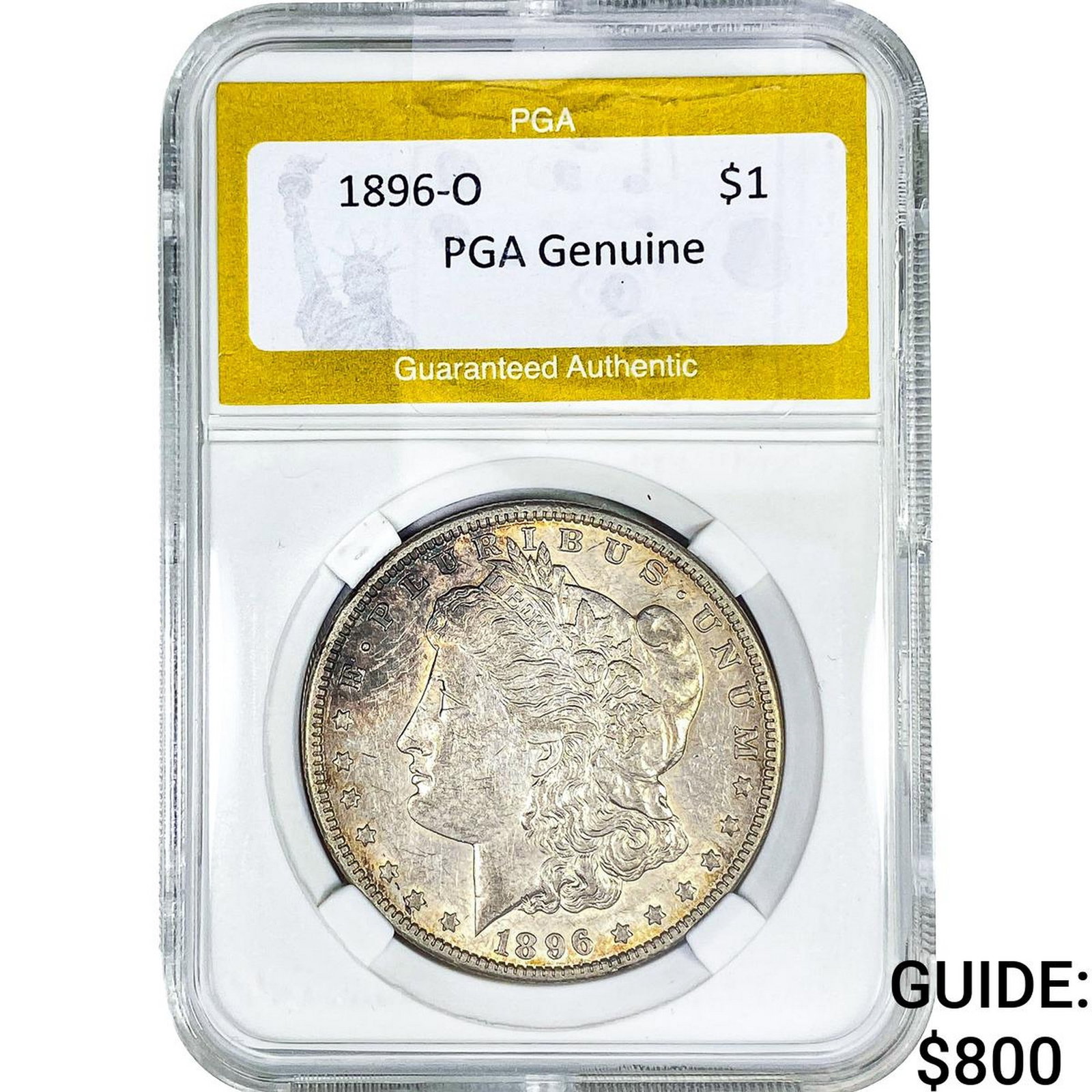 1896-O Morgan Silver Dollar PGA Genuine: 1896-O Morgan Silver Dollar PGA Genuine