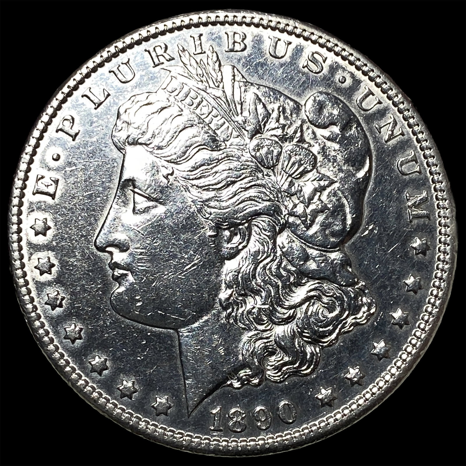 1890-CC Morgan Silver Dollar ABOUT UNCIRCULATED: 1890-CC Morgan Silver Dollar ABOUT UNCIRCULATED