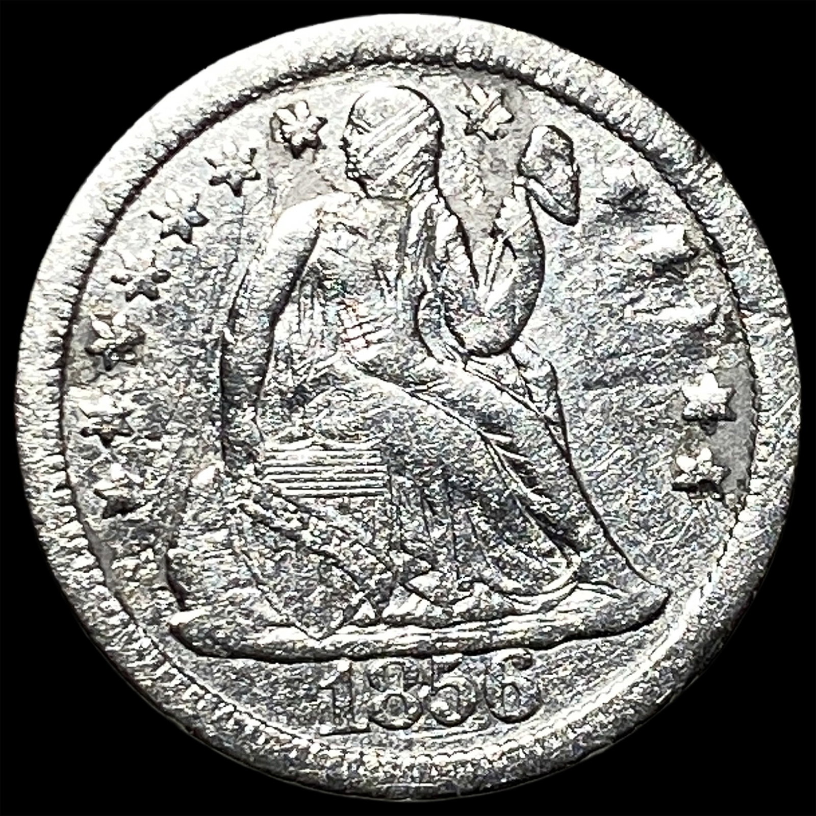 1856 Seated Liberty Dime (Love Token) NICELY CIRCULATED: 1856 Seated Liberty Dime (Love Token) NICELY CIRCULATED