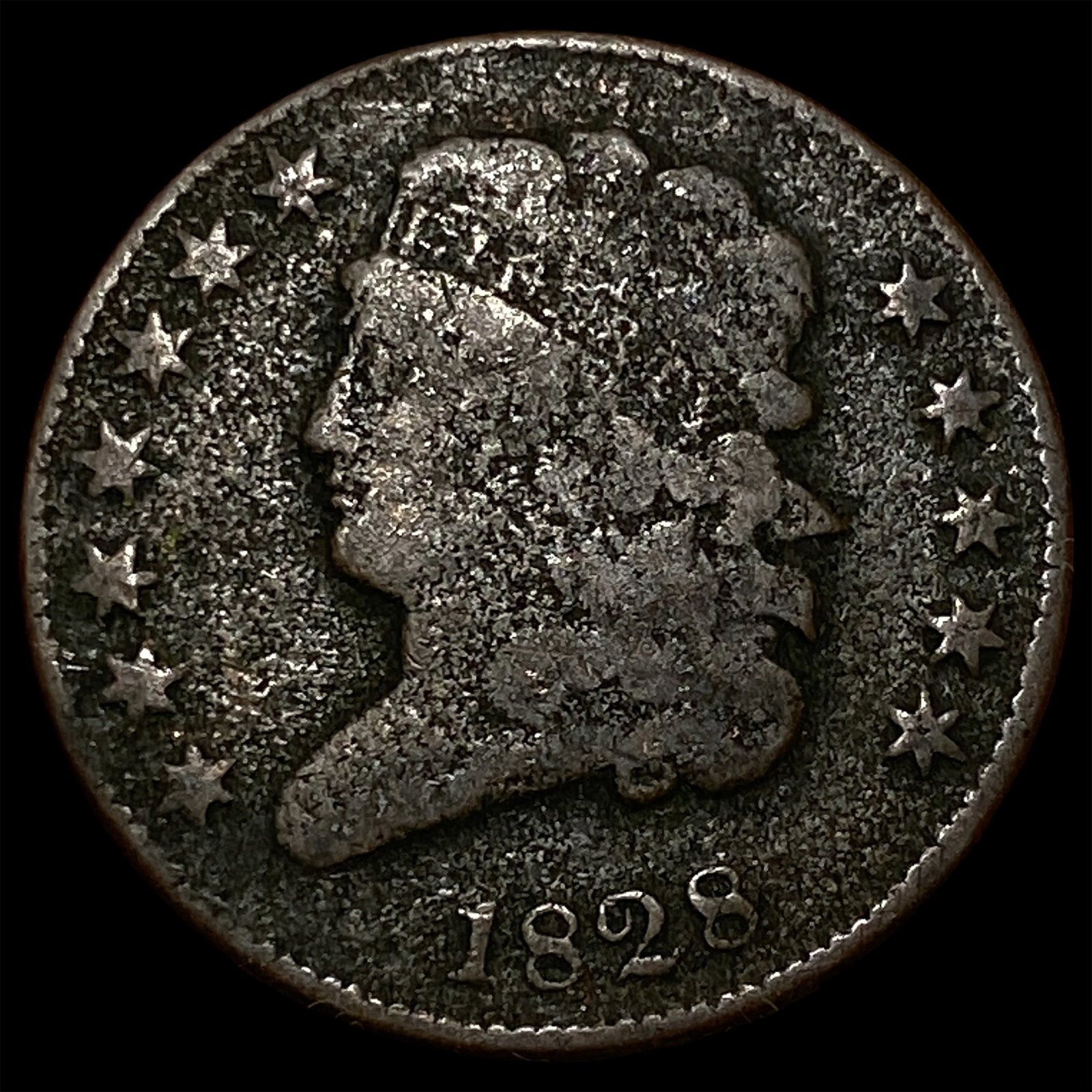 1828 Classic Head Half Cent NEARLY UNCIRCULATED: 1828 Classic Head Half Cent NEARLY UNCIRCULATED