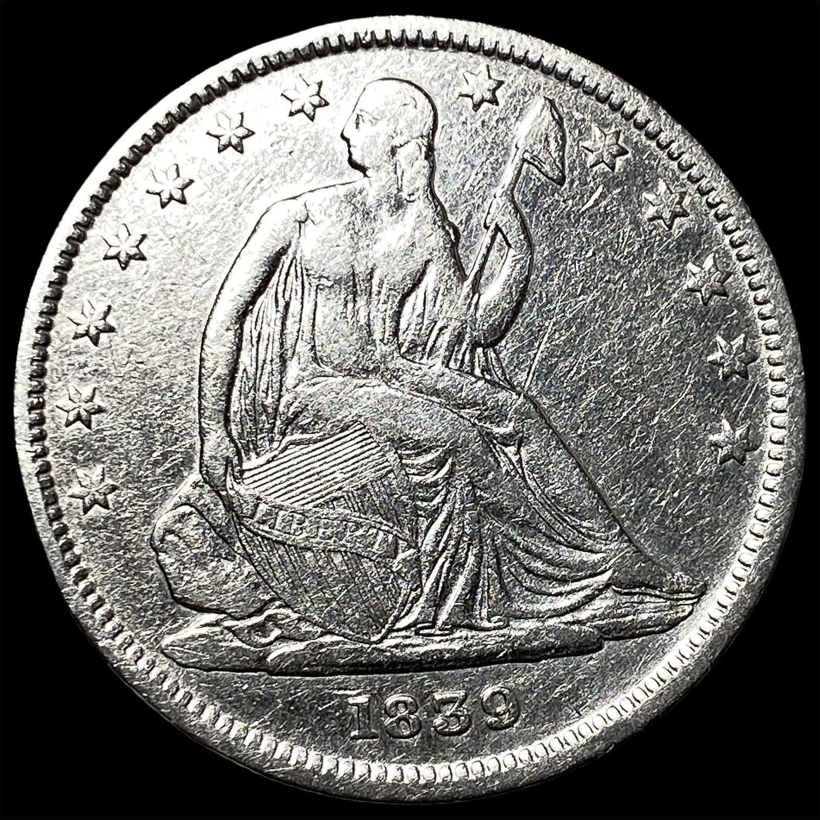 1839 Silver Half Dollar (No Drapery) CLOSELY UNCIRCULATED (1 of 2)