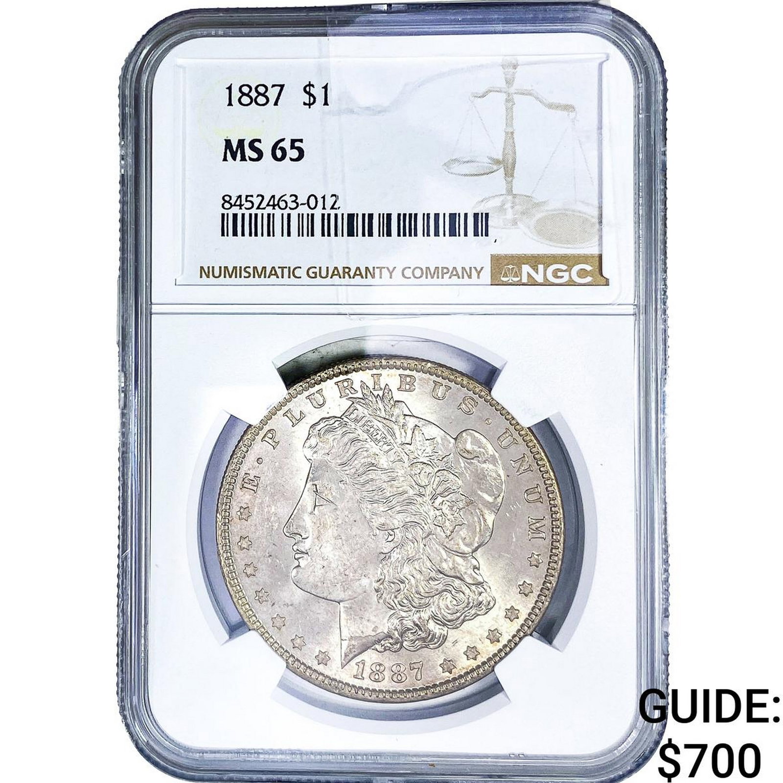 1887 Morgan Silver Dollar NGC MS65: 1887 Morgan Silver Dollar NGC MS65