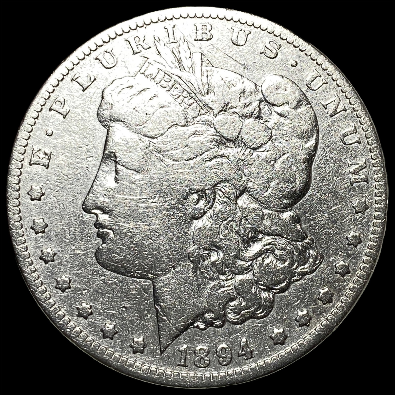 1894-S Silver Morgan Dollar ABOUT UNCIRCULATED: 1894-S Silver Morgan Dollar ABOUT UNCIRCULATED