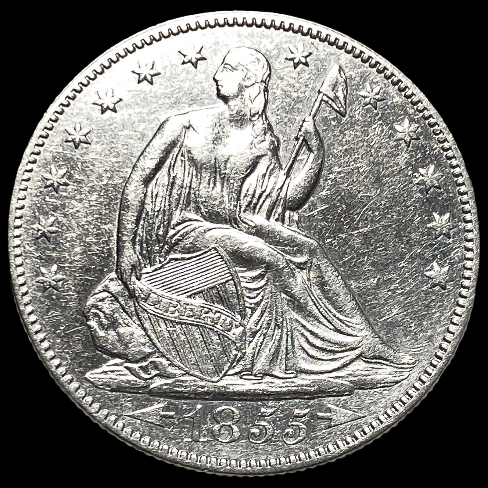 1855 Arrows Seated Liberty Half Dollar UNCIRCULATED: 1855 Arrows Seated Liberty Half Dollar UNCIRCULATED