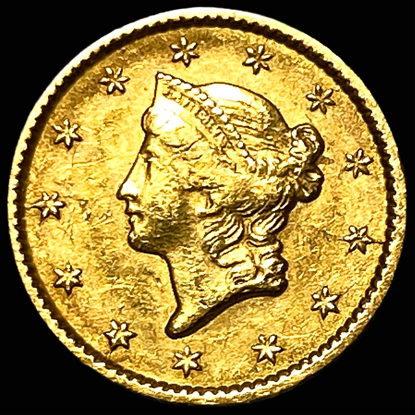 1853 Gold $1 Type 1 CLOSELY UNCIRCULATED: 1853 Gold $1 Type 1 CLOSELY UNCIRCULATED