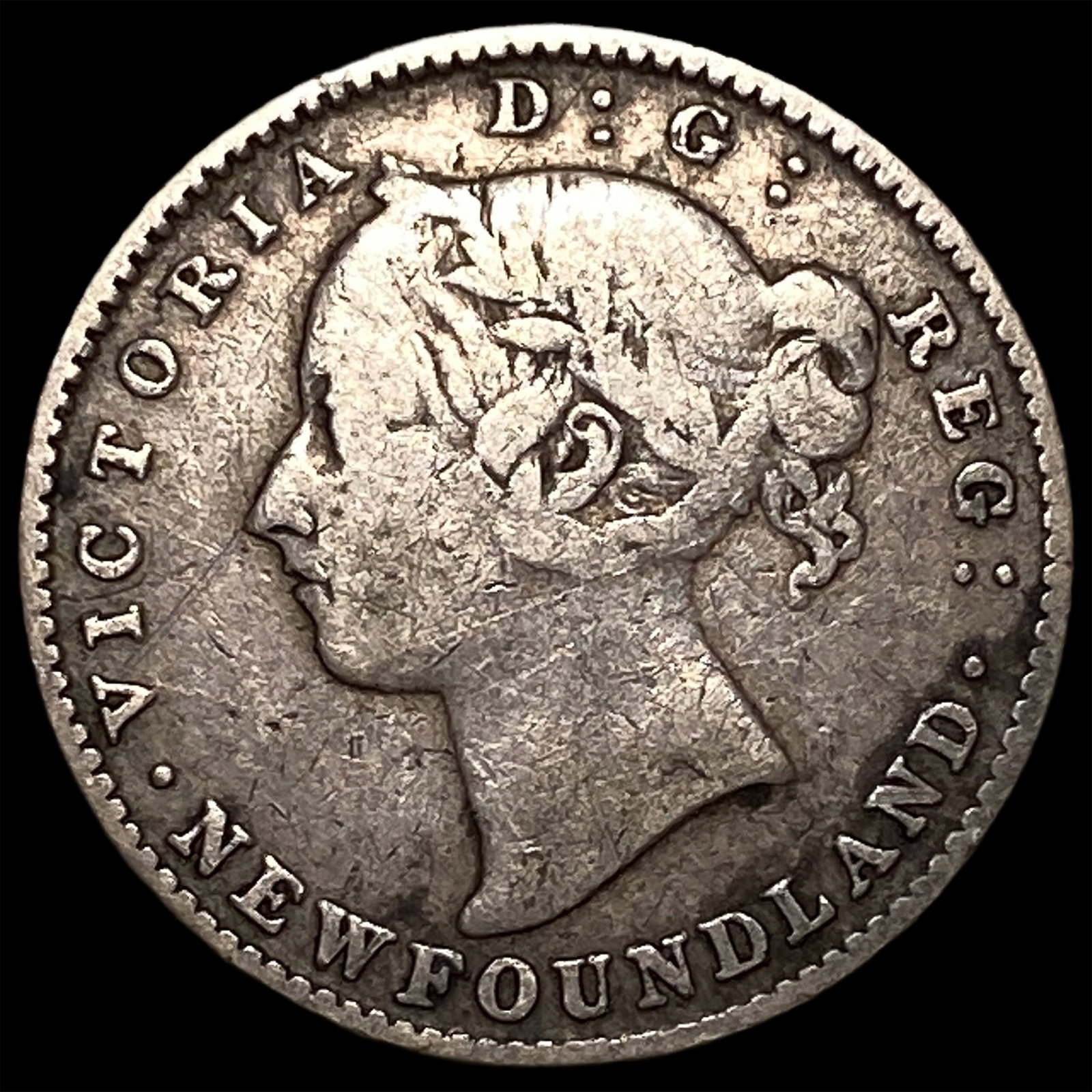 1890 Newfoundland Silver 10 Cents ABOUT UNCIRCULATED: 1890 Newfoundland Silver 10 Cents ABOUT UNCIRCULATED