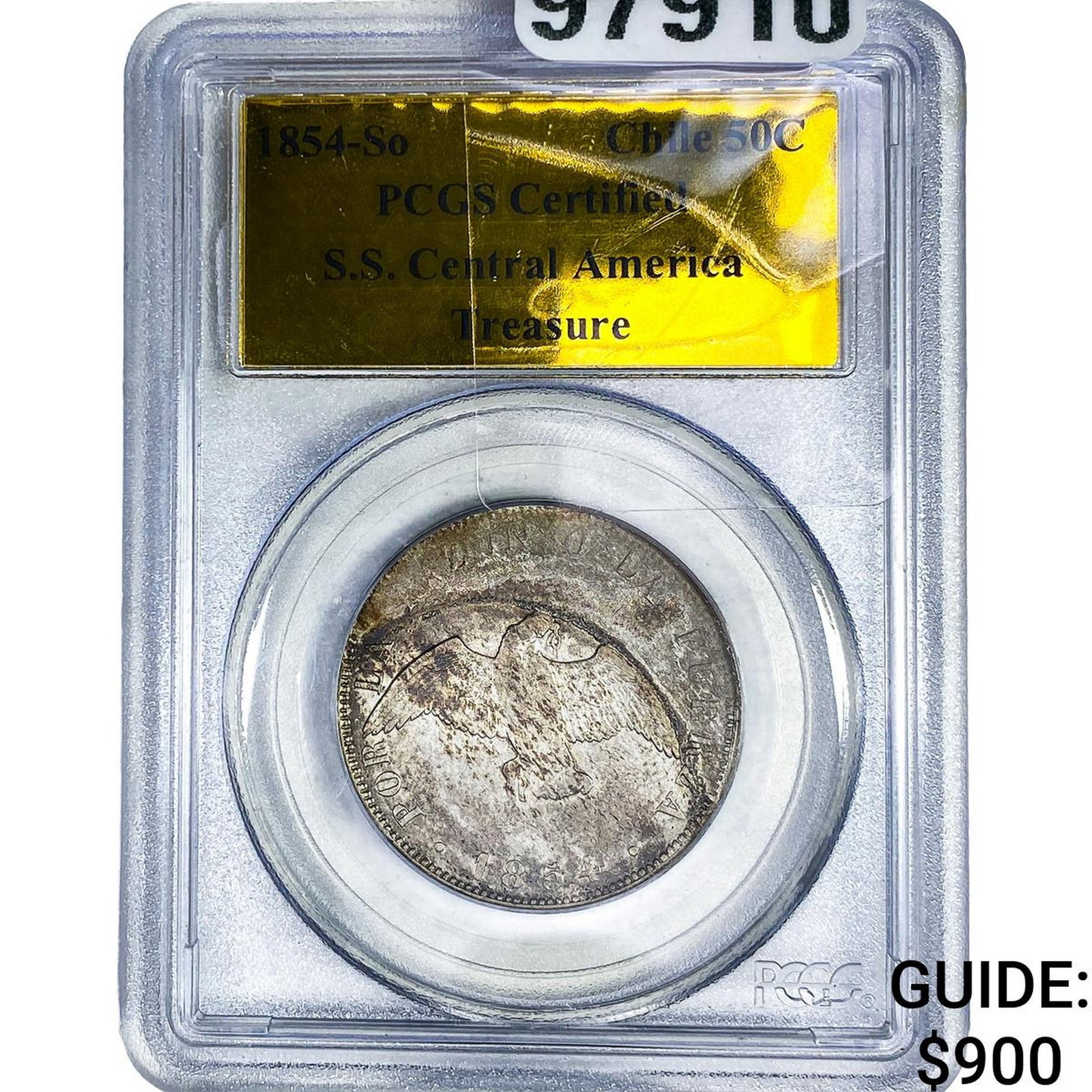 1854-So Chile 50 Centavos PCGS (1 of 2)