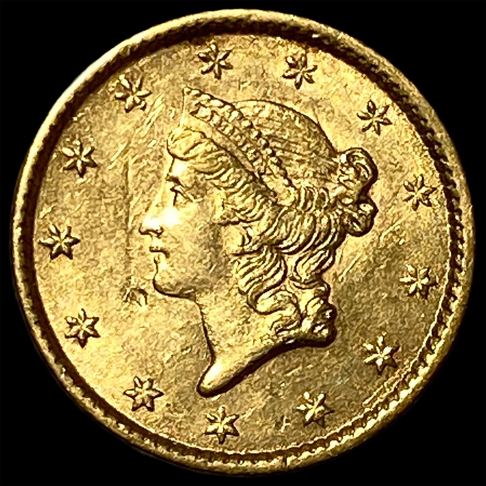 1853 Gold $1 Type 1 CLOSELY UNCIRCULATED: 1853 Gold $1 Type 1 CLOSELY UNCIRCULATED