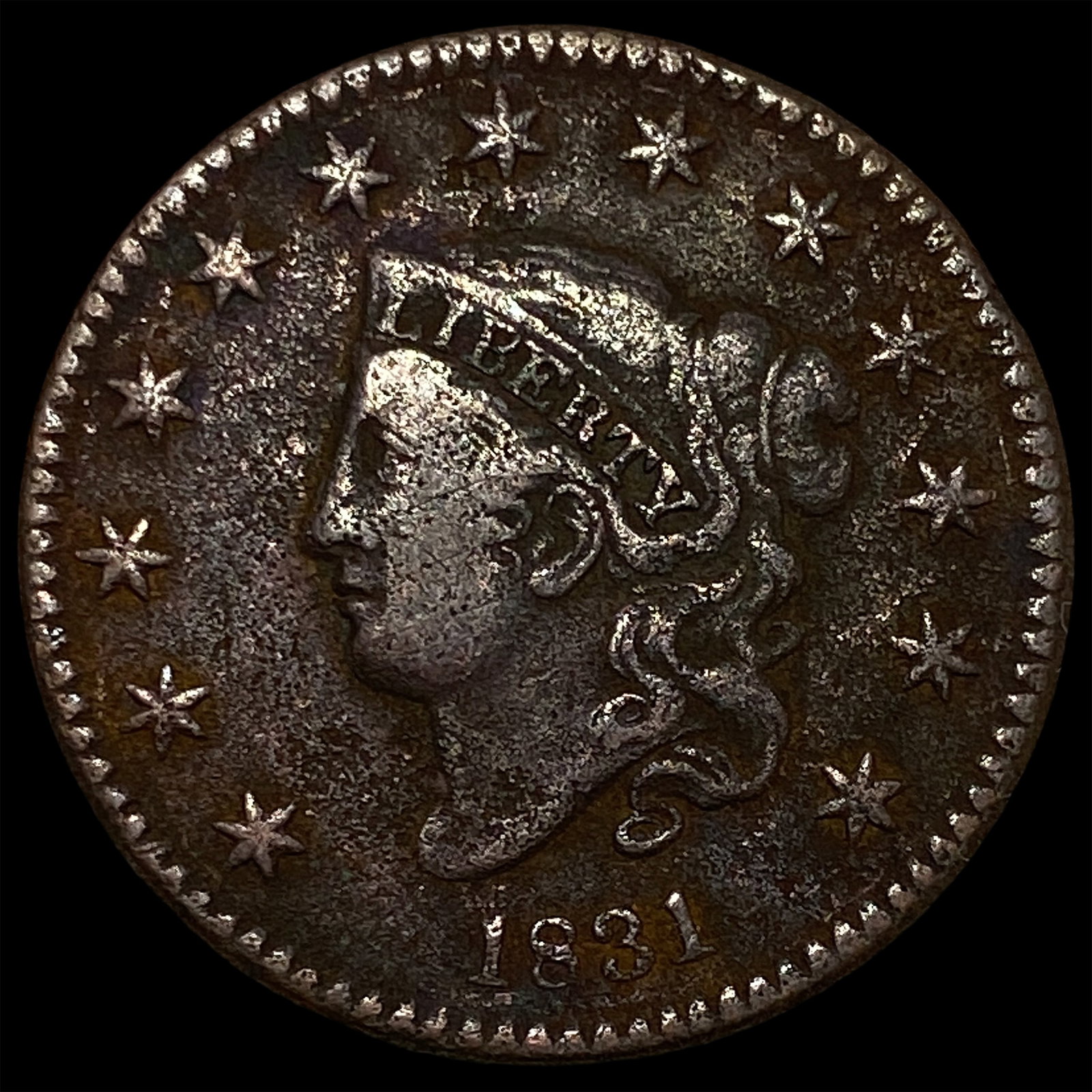 1831 Coronet Head Large Cent NEARLY UNCIRCULATED: 1831 Coronet Head Large Cent NEARLY UNCIRCULATED