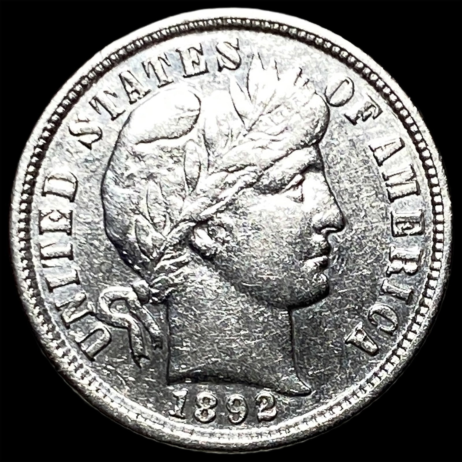 1892 Silver Barber Dime UNCIRCULATED: 1892 Silver Barber Dime UNCIRCULATED