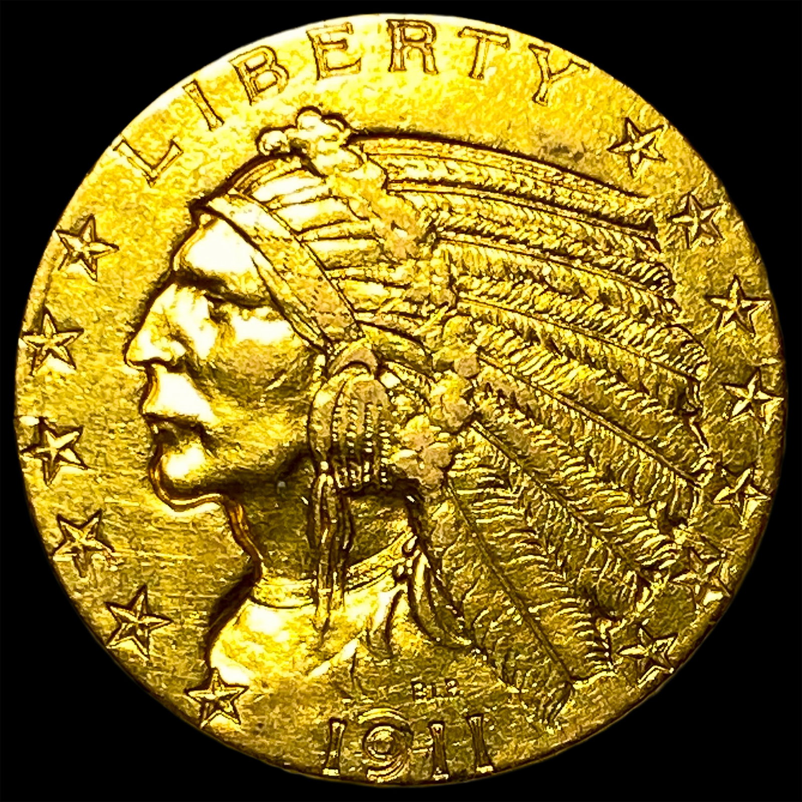 1911 Indian Head Half Eagle $5 Gold CLOSELY UNCIRCULATED: 1911 Indian Head Half Eagle $5 Gold CLOSELY UNCIRCULATED