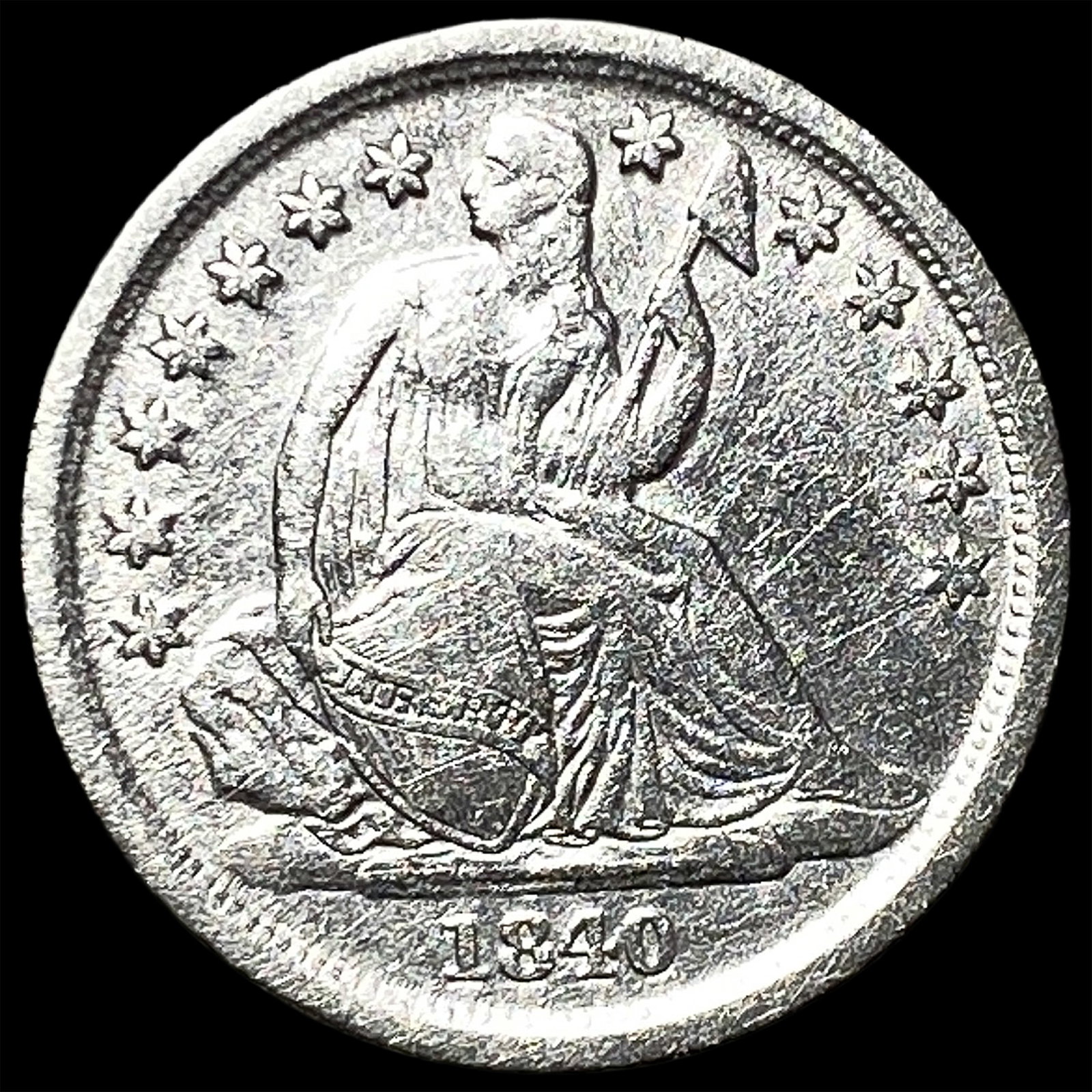 1840-O Silver Seated Liberty Dime UNCIRCULATED: 1840-O Silver Seated Liberty Dime UNCIRCULATED