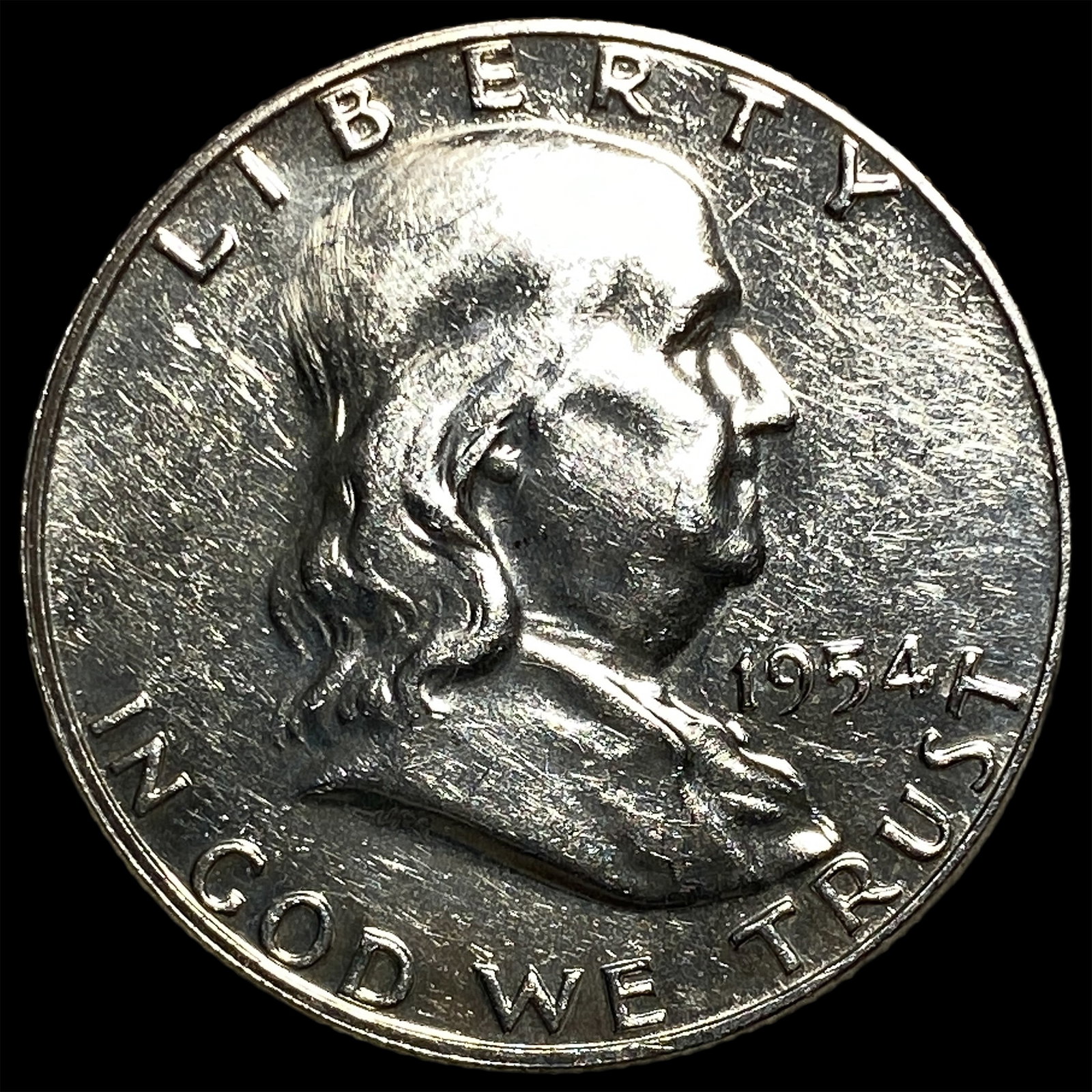 1954-S Silver Half Dollar Franklin CHOICE PROOF: 1954-S Silver Half Dollar Franklin CHOICE PROOF