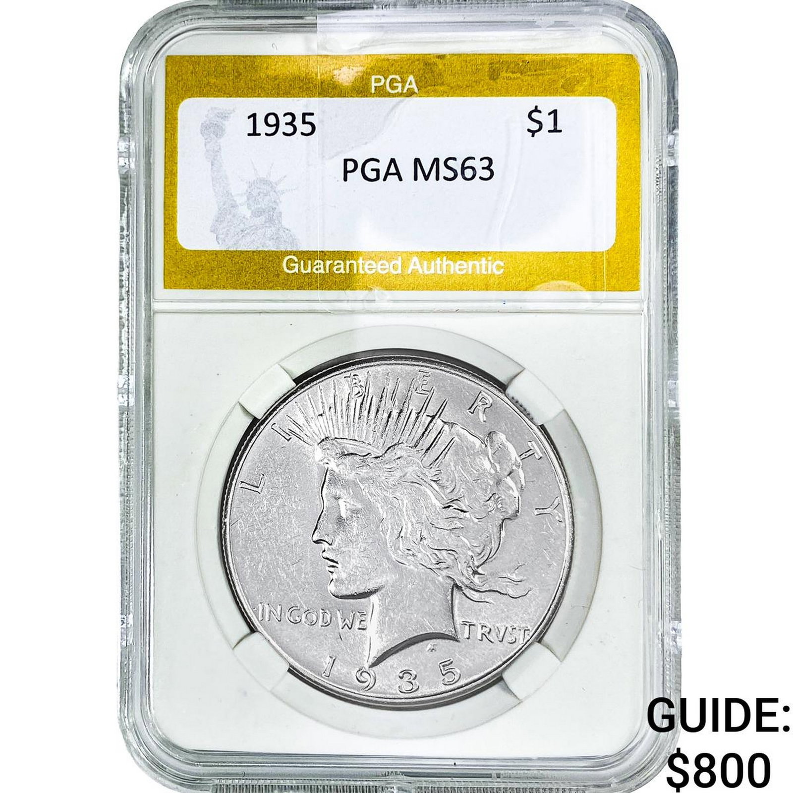 1935 Silver Peace Dollar PGA MS63: 1935 Silver Peace Dollar PGA MS63