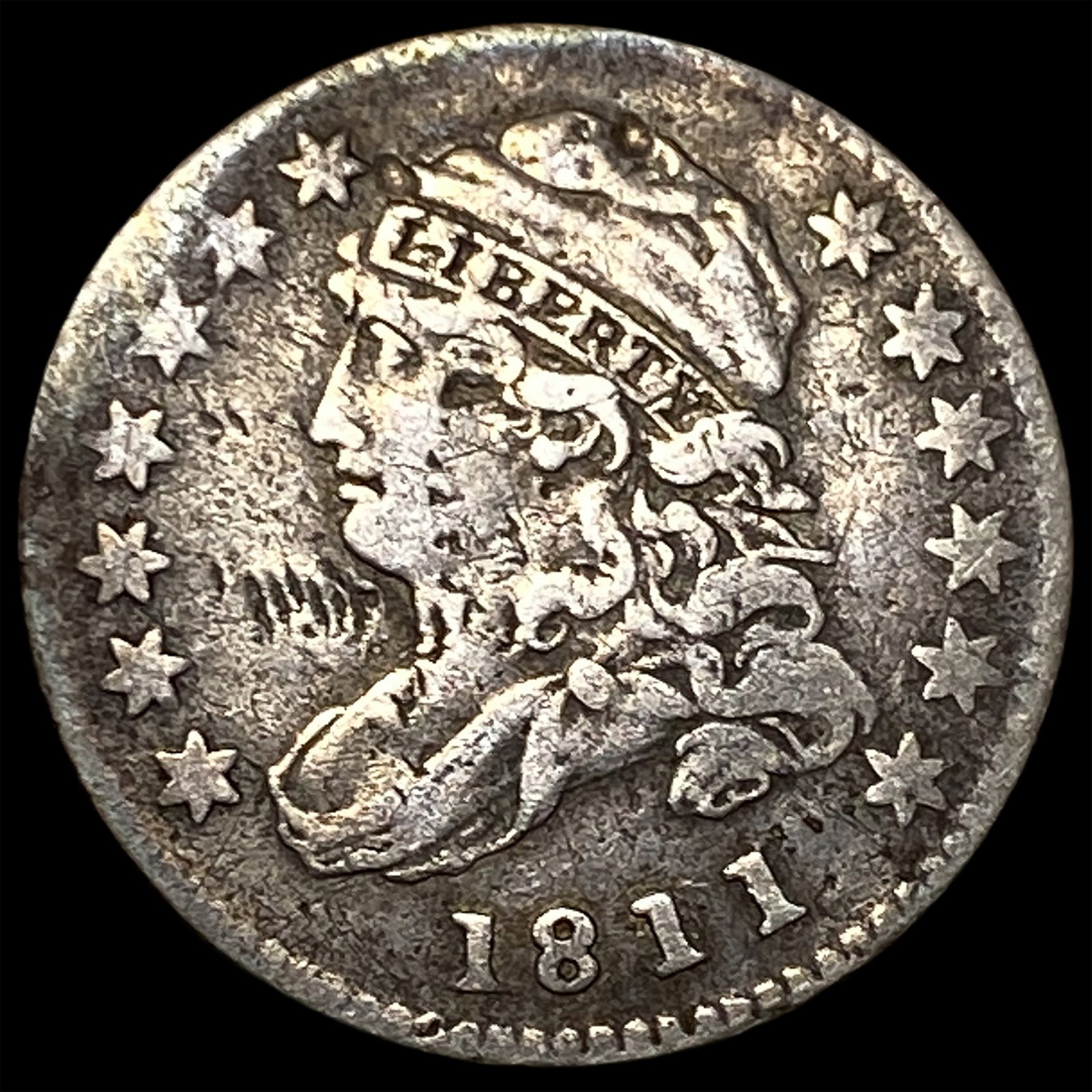 1811 Capped Bust Dime ABOUT UNCIRCULATED: 1811 Capped Bust Dime ABOUT UNCIRCULATED
