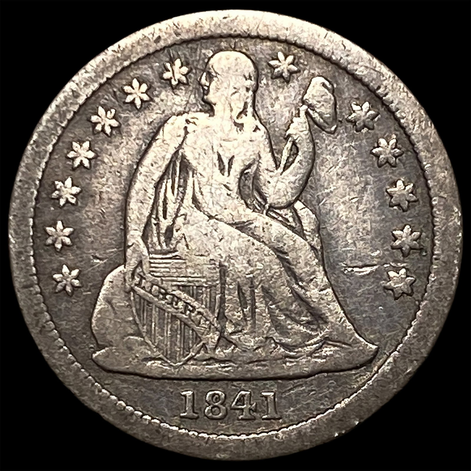 1841 Seated Liberty Dime ABOUT UNCIRCULATED (1 of 2)