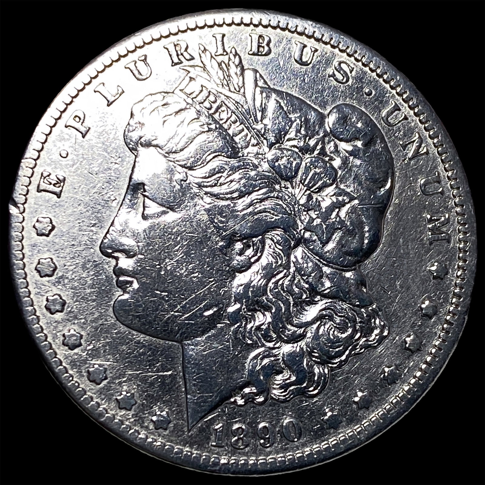 1890-CC Silver Morgan Dollar CLOSELY UNCIRCULATED: 1890-CC Silver Morgan Dollar CLOSELY UNCIRCULATED