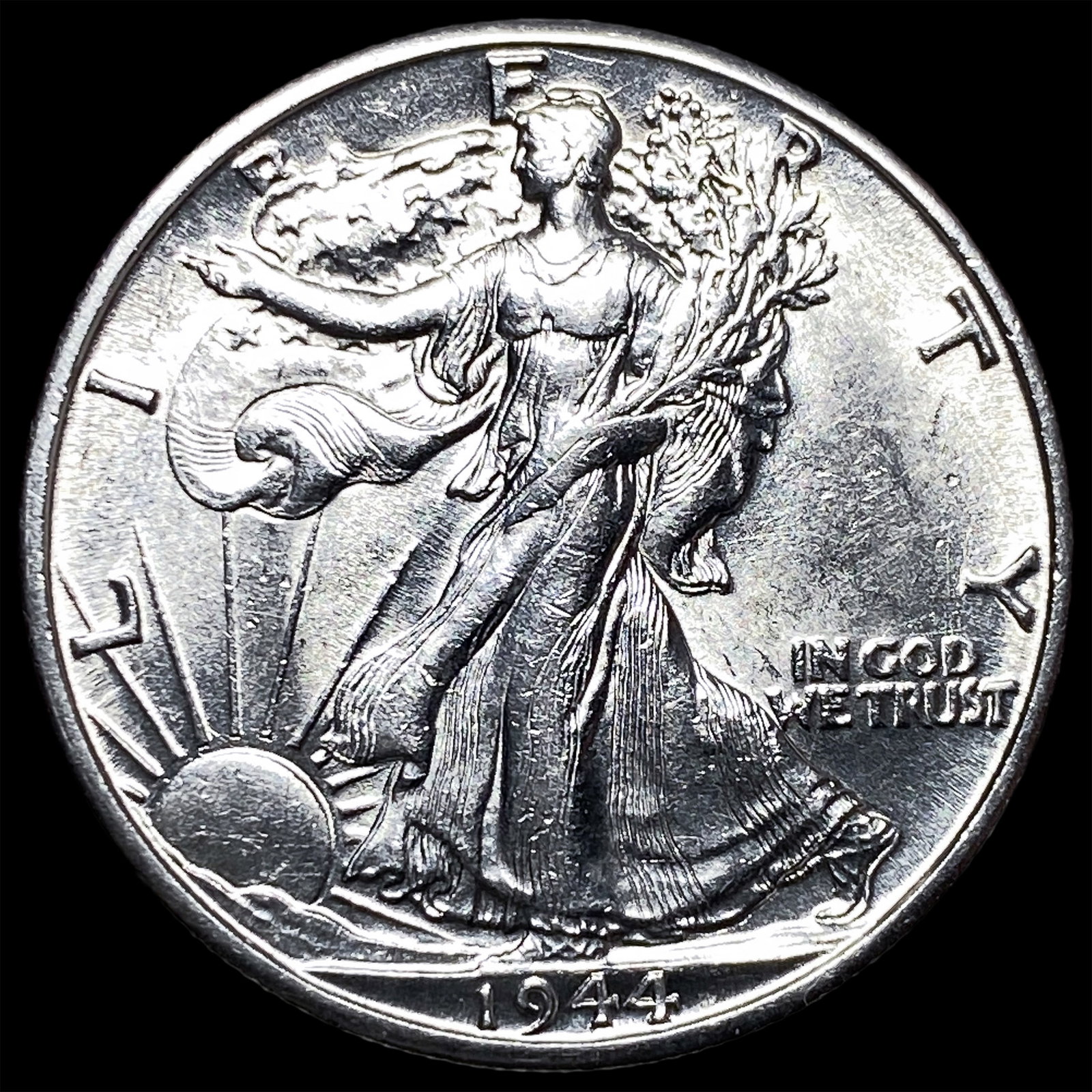 1944-D Silver Walking Liberty Half Dollar LIGHTLY CIRCULATED: 1944-D Silver Walking Liberty Half Dollar LIGHTLY CIRCULATED