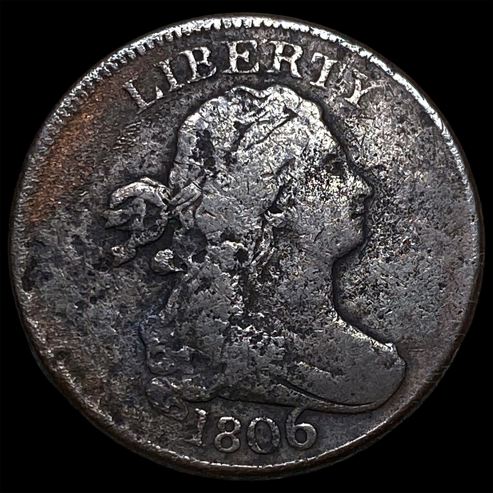 1806 Draped Bust Half Cent NEARLY UNCIRCULATED: 1806 Draped Bust Half Cent NEARLY UNCIRCULATED