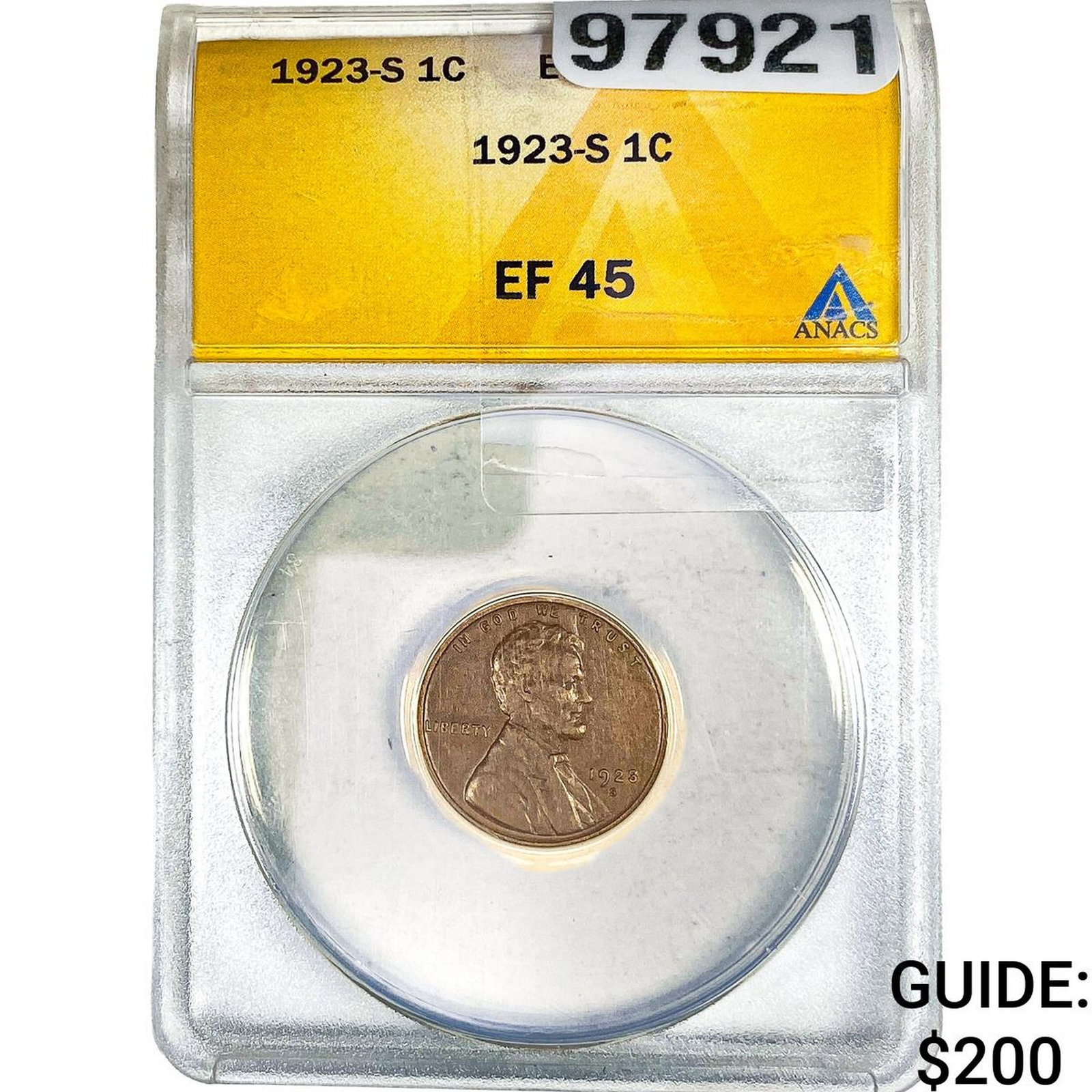 1923-S Wheat Cent ANACS EF45 (1 of 2)