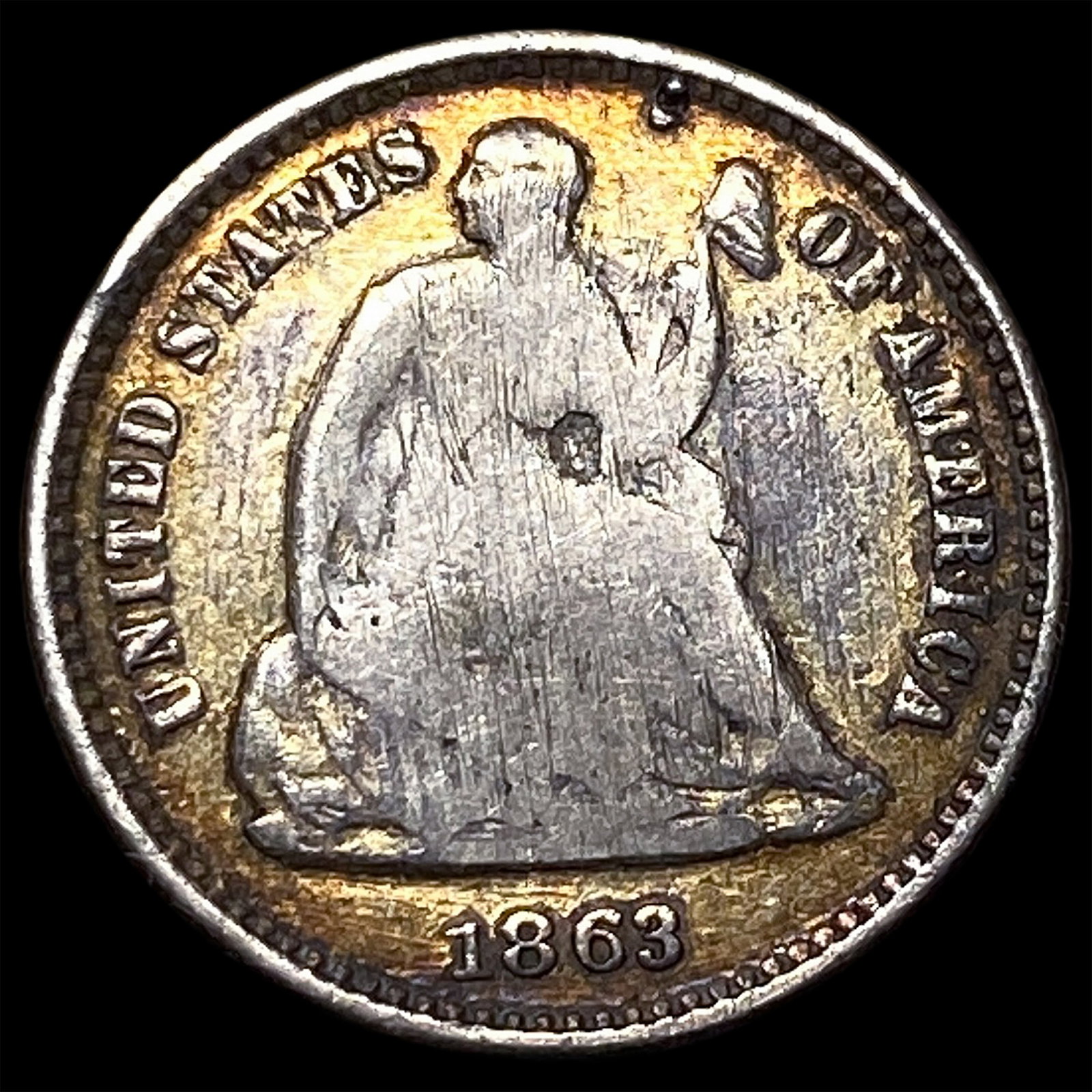 1863-S Silver Half Dime NEARLY UNCIRCULATED: 1863-S Silver Half Dime NEARLY UNCIRCULATED