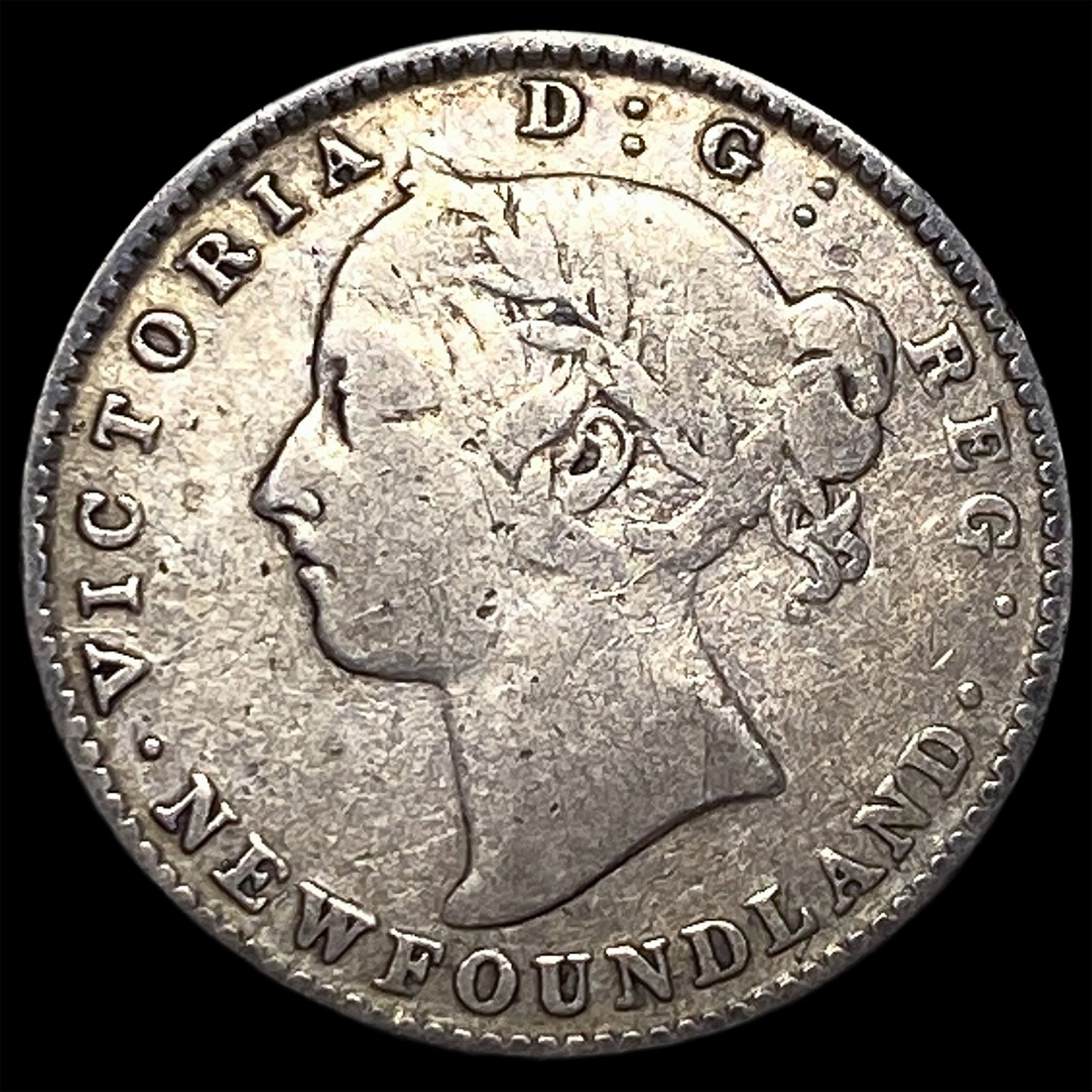 1890 Newfoundland Silver 10 Cents ABOUT UNCIRCULATED: 1890 Newfoundland Silver 10 Cents ABOUT UNCIRCULATED