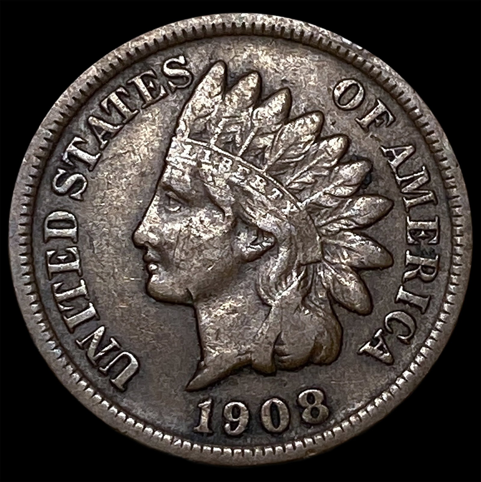 1908-S Indian Head Cent ABOUT UNCIRCULATED: 1908-S Indian Head Cent ABOUT UNCIRCULATED