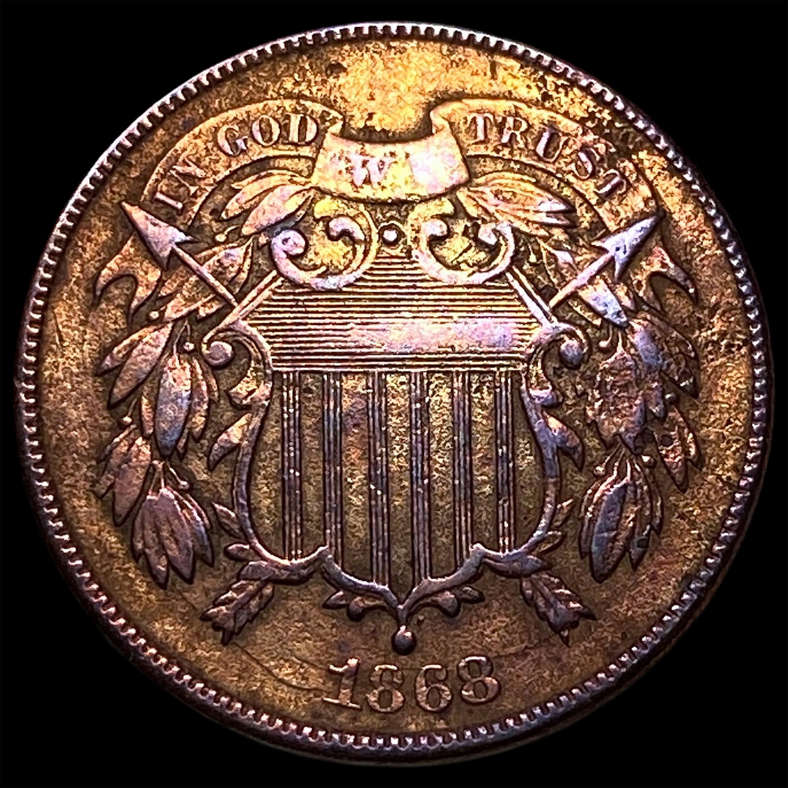 1868 Two-Cent Piece CLOSELY UNCIRCULATED: 1868 Two-Cent Piece CLOSELY UNCIRCULATED